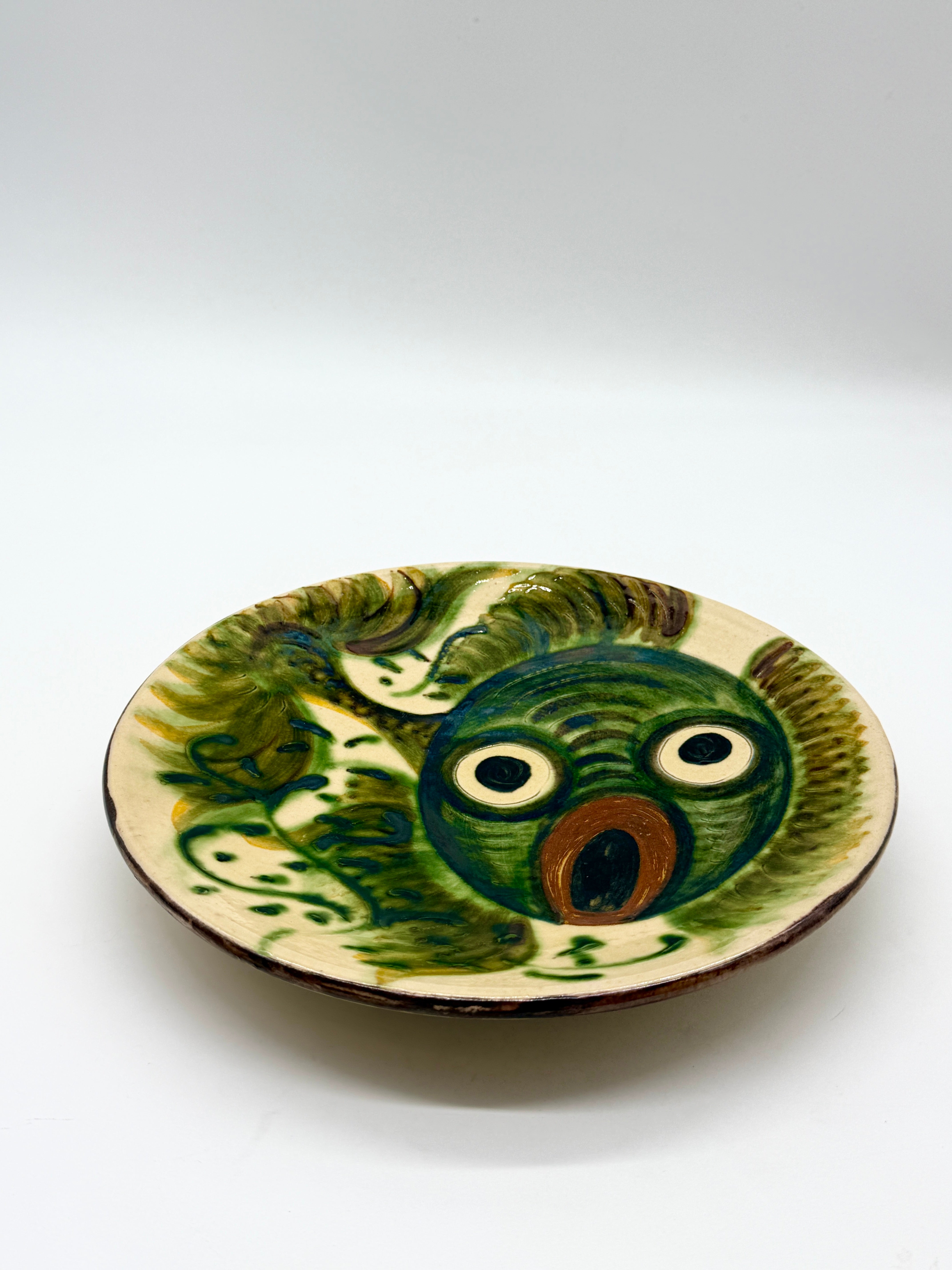 ASSIETTE POISSON FANTASTIQUE, PUIGDEMONT, CATALOGNE 1960s