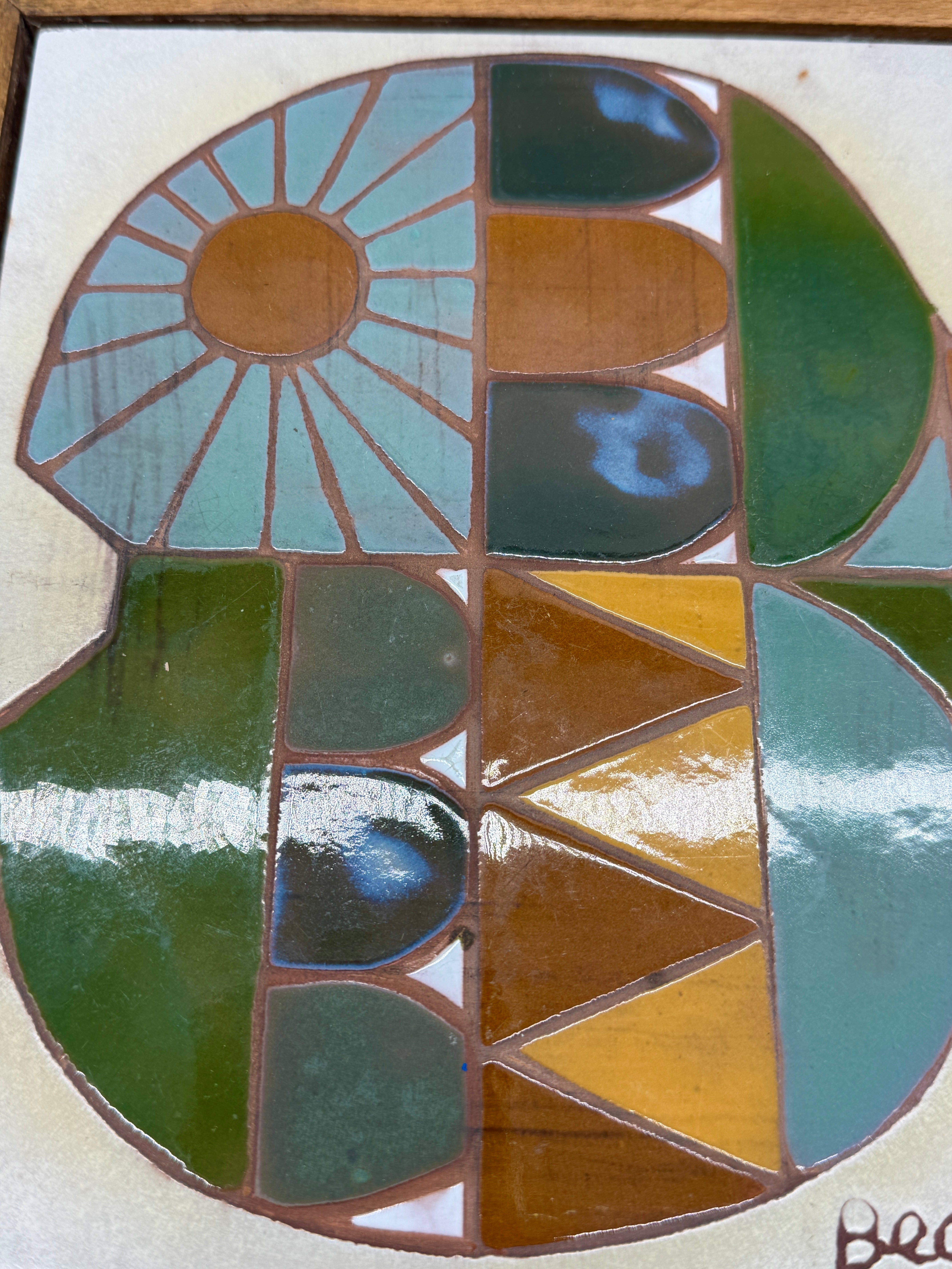 CÉRAMIQUE MURALE « POISSON » SIGNÉE BEAUREGARD, 1960s