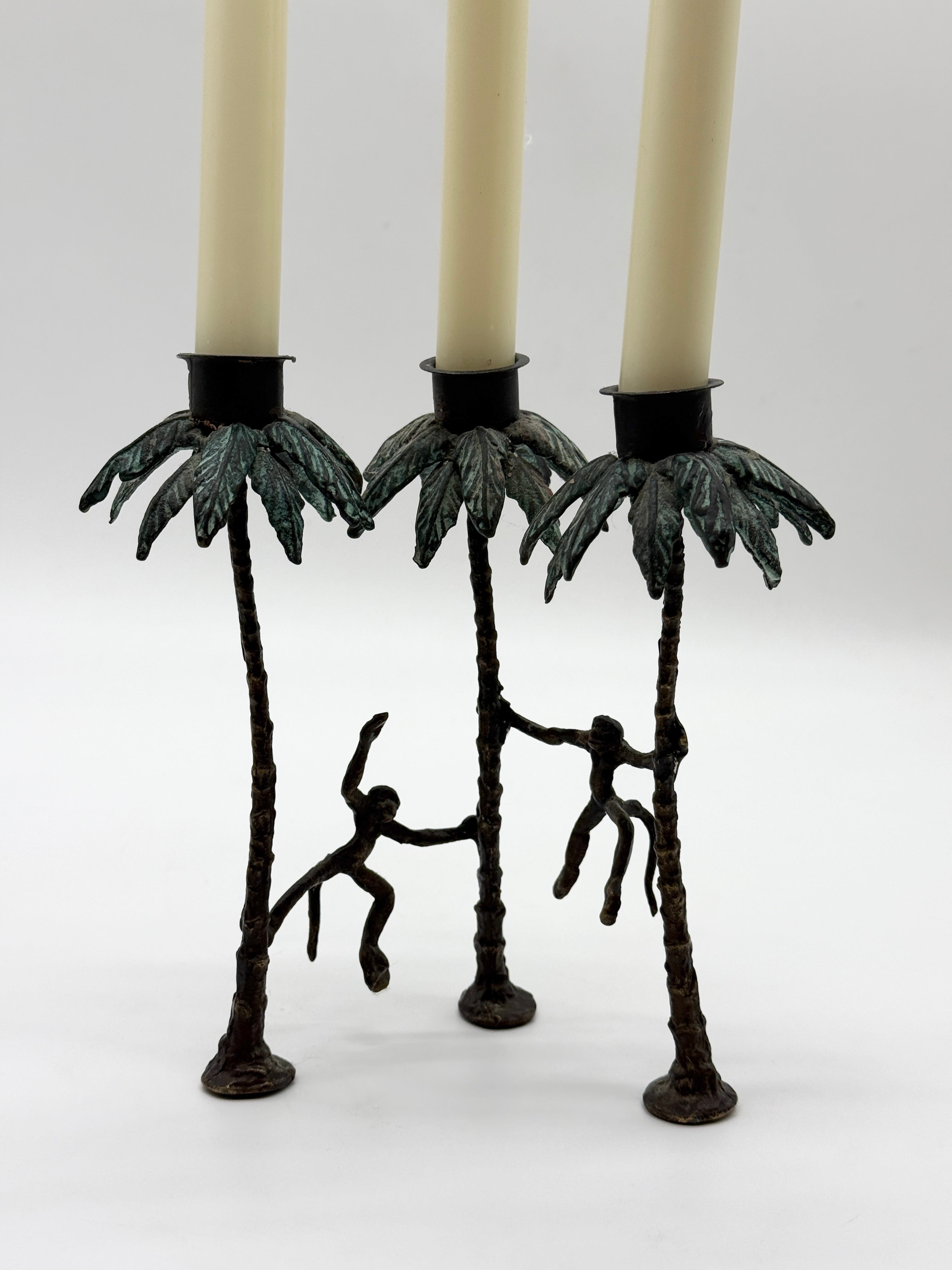 CHANDELIER "SINGE" EN BRONZE PATINÉ, 1970s