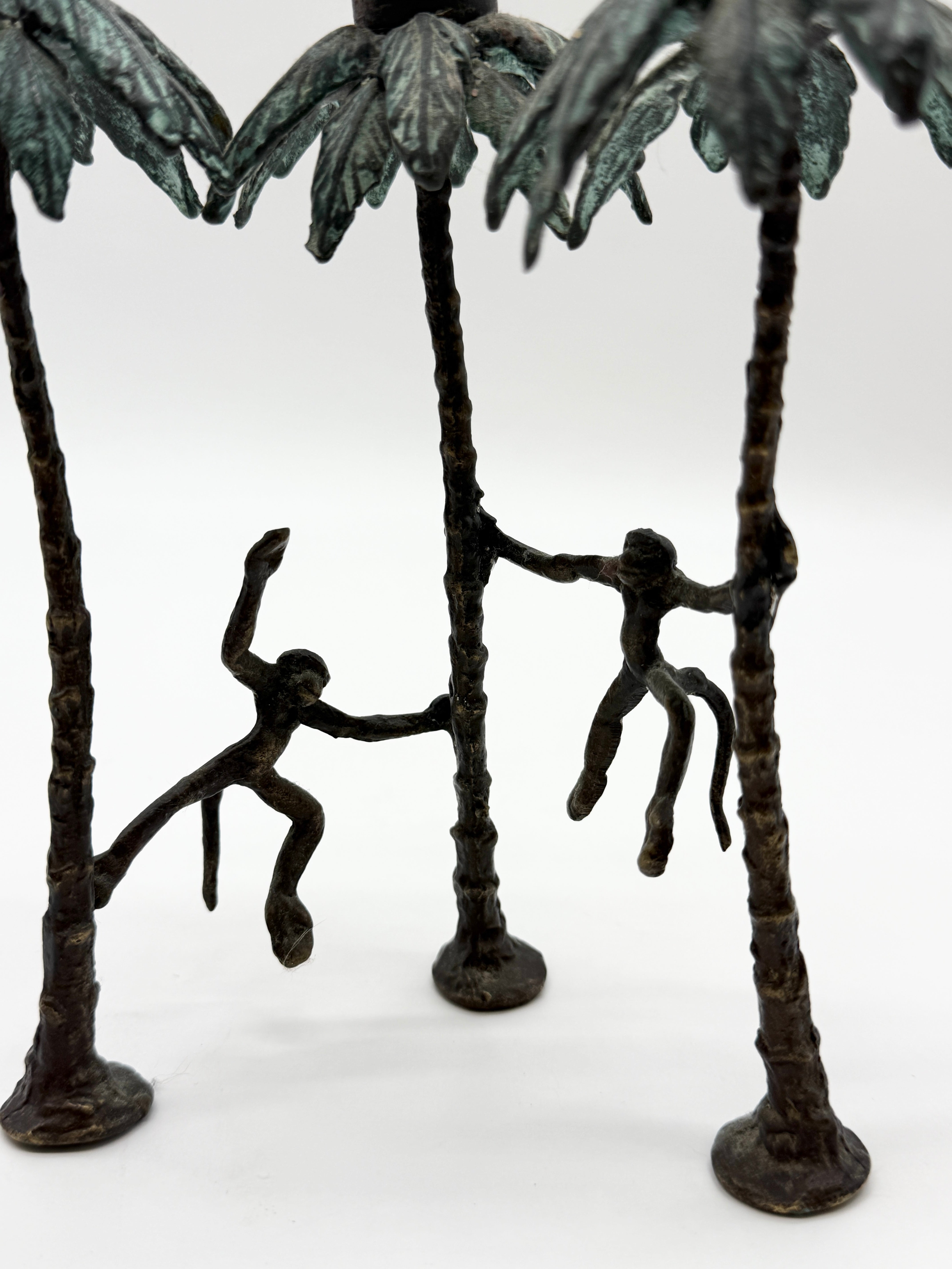 CHANDELIER "SINGE" EN BRONZE PATINÉ, 1970s