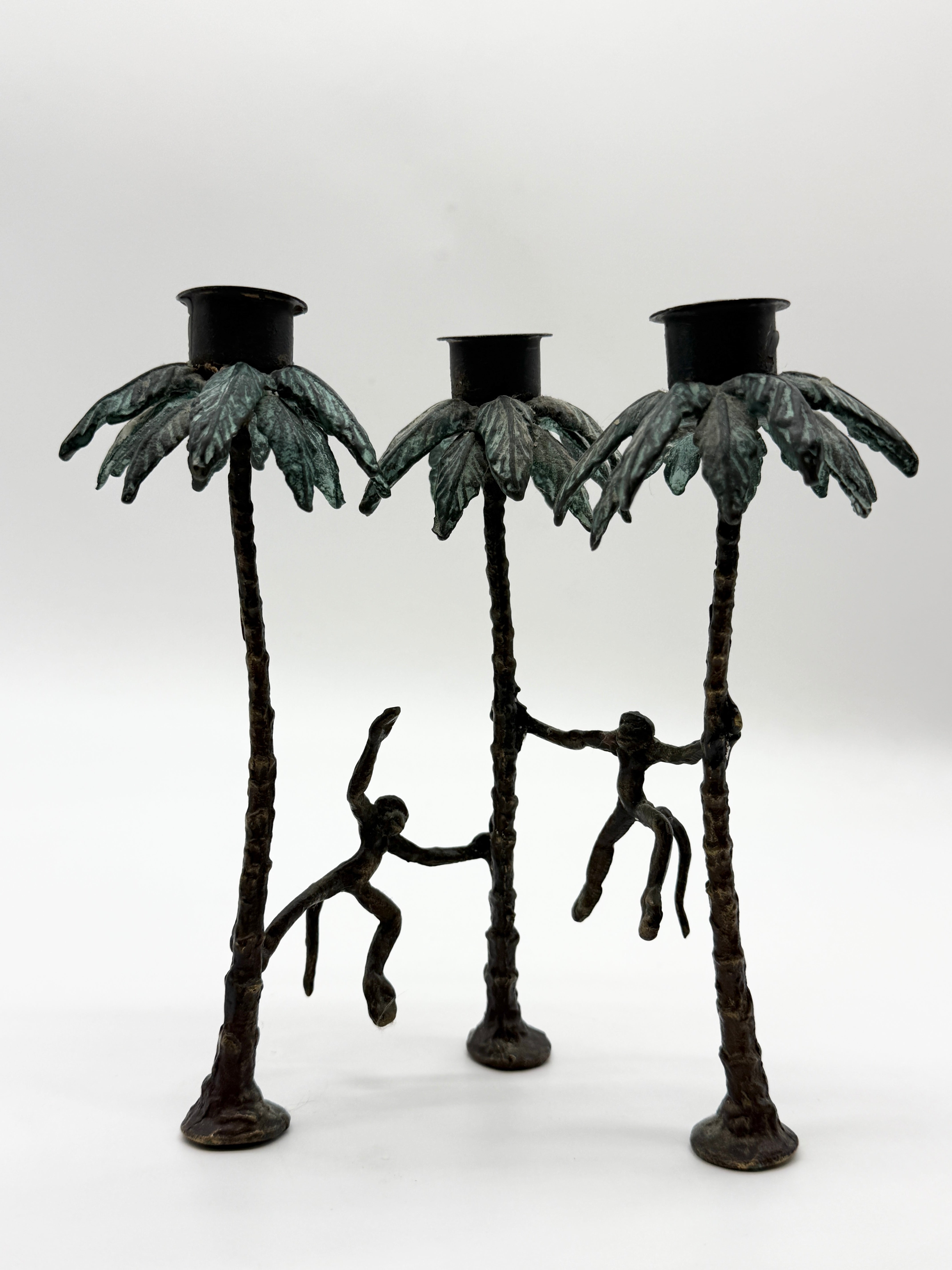 CHANDELIER "SINGE" EN BRONZE PATINÉ, 1970s