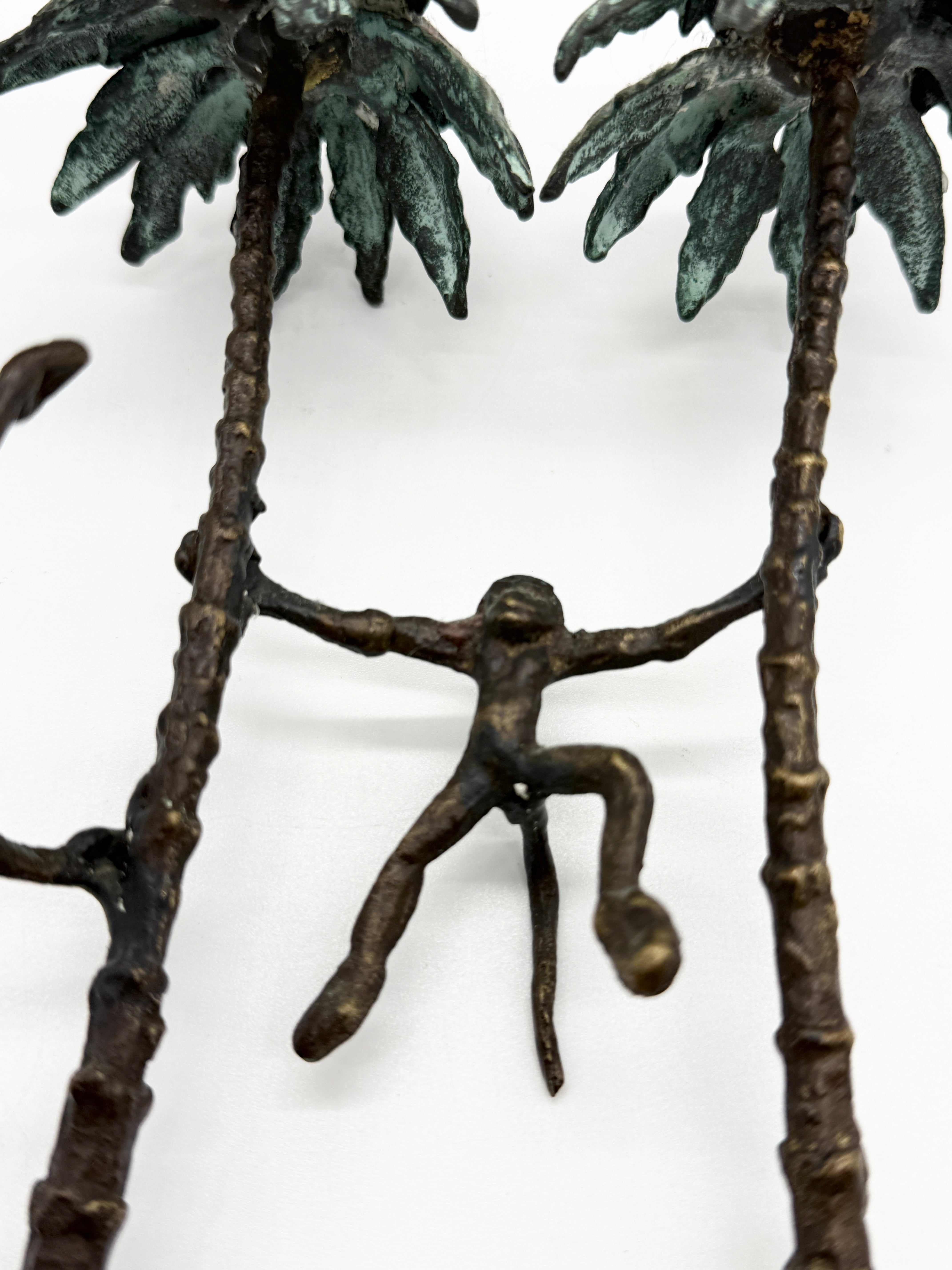 CHANDELIER "SINGE" EN BRONZE PATINÉ, 1970s