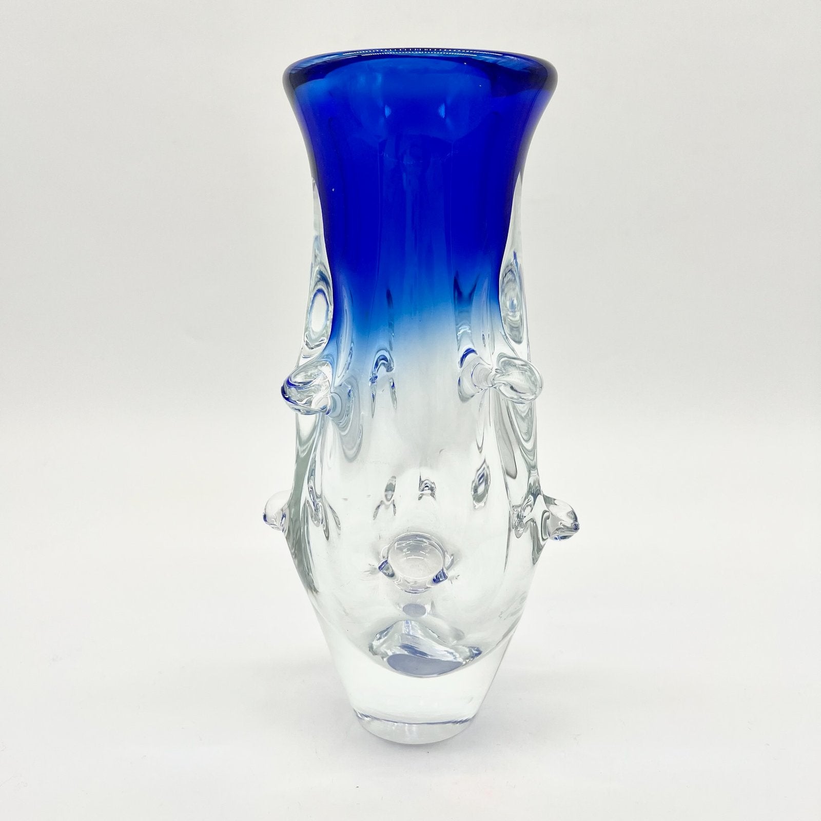 VASE BLEU COBALT, LADISLAV PALACEK, CRISTAL DE BOHÈME, 1960