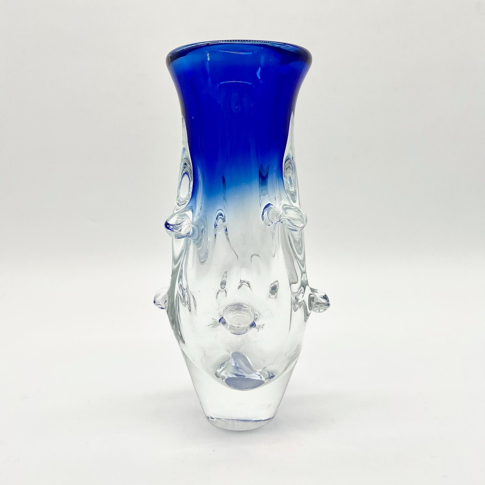 VASE BLEU COBALT, LADISLAV PALACEK, CRISTAL DE BOHÈME, 1960