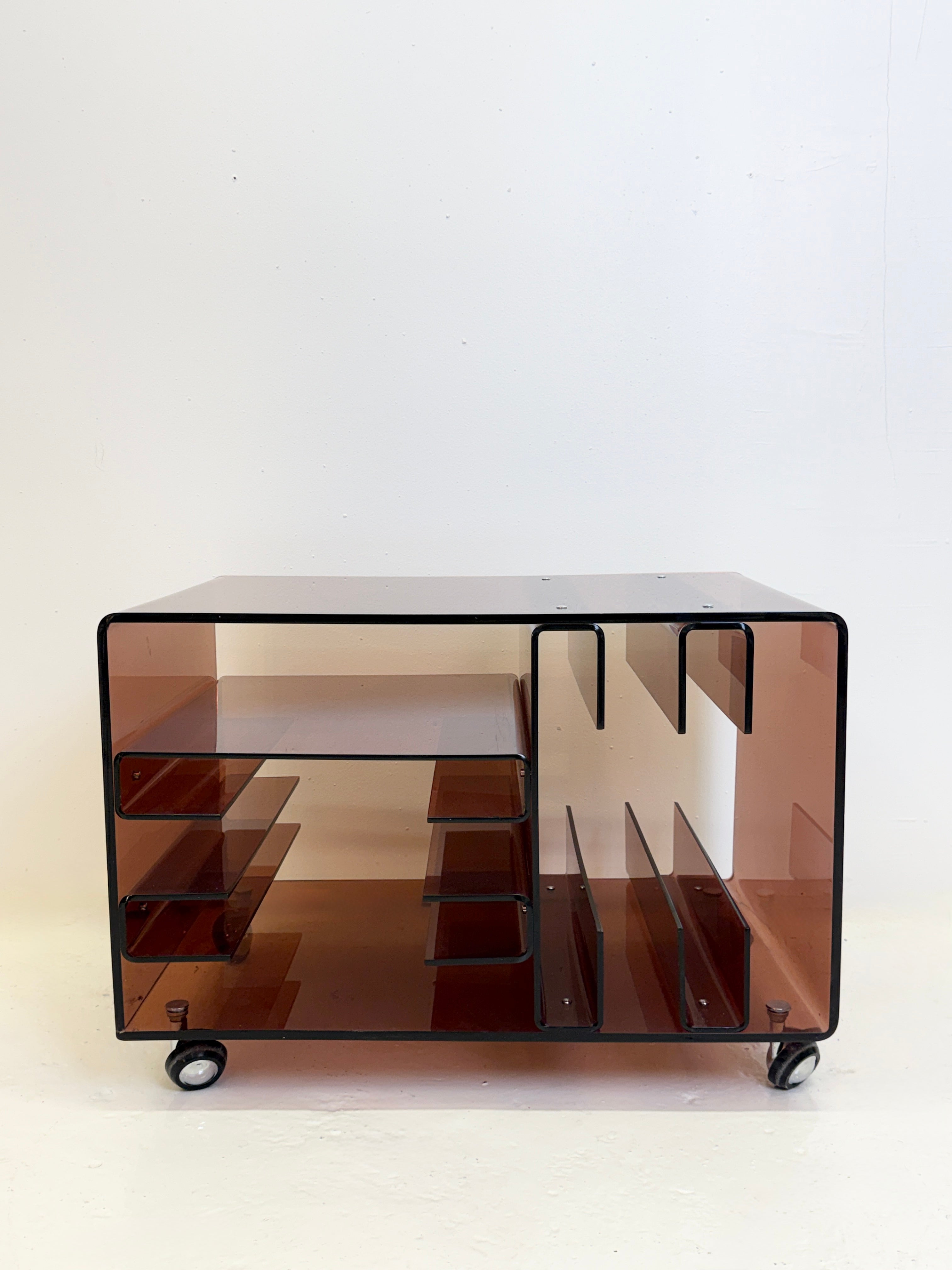 MEUBLE RANGE-VINYLES EN PLEXI, 1970S