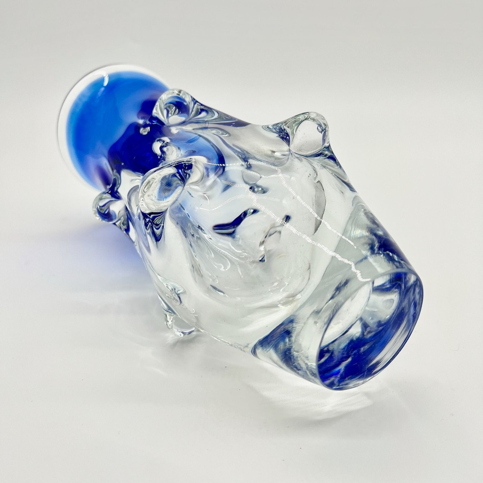 VASE BLEU COBALT, LADISLAV PALACEK, CRISTAL DE BOHÈME, 1960
