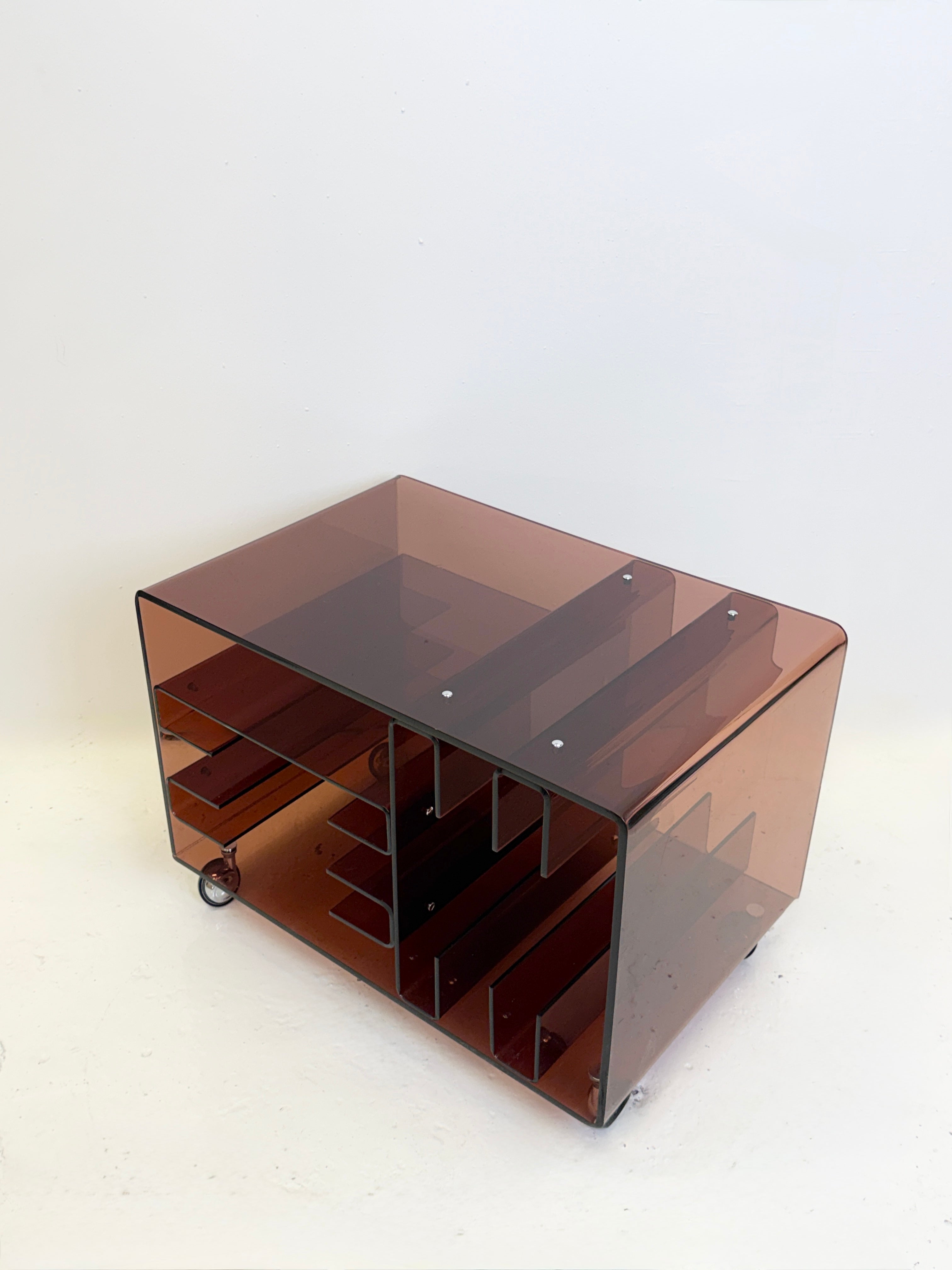 MEUBLE RANGE-VINYLES EN PLEXI, 1970S