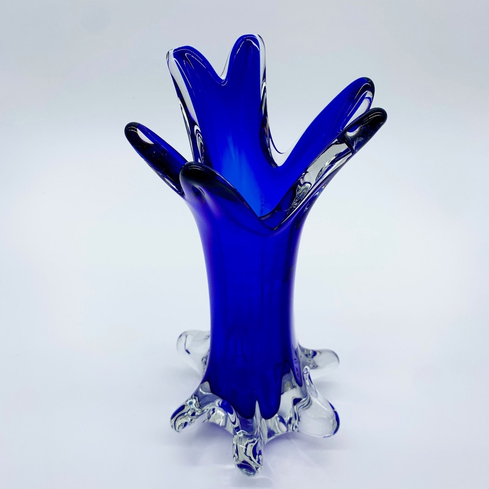 VASE BLEU COBALT, VERRE DE MURANO, 1950/60