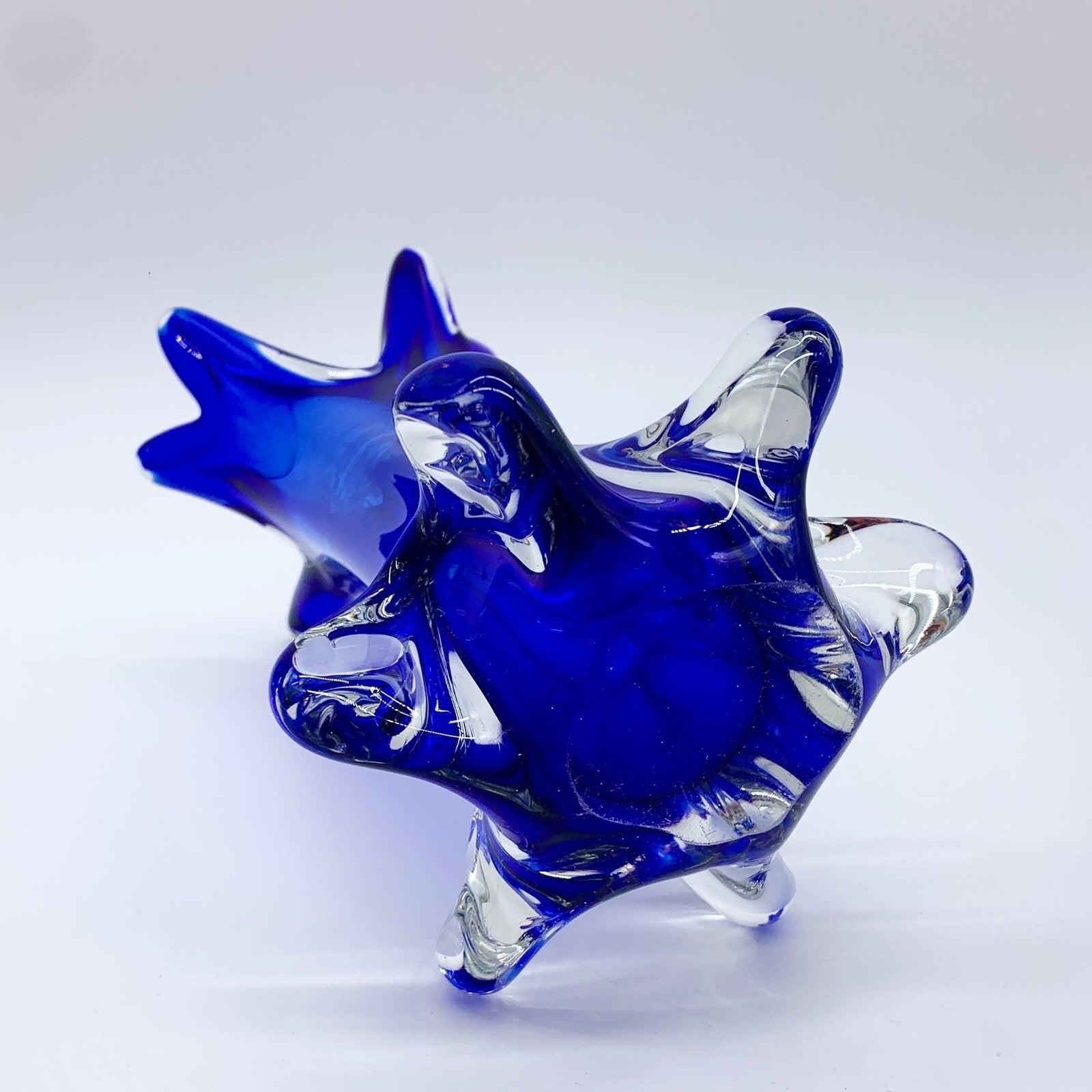 VASE BLEU COBALT, VERRE DE MURANO, 1950/60