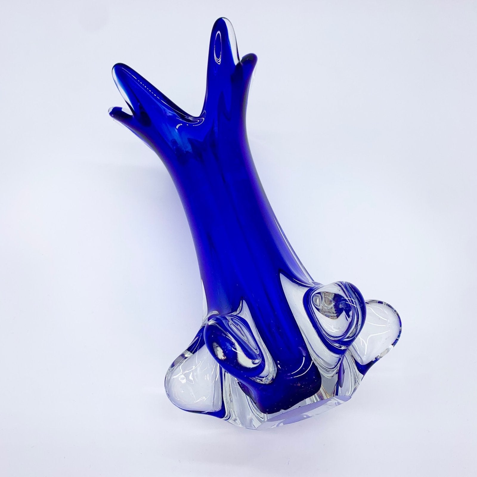 VASE BLEU COBALT, VERRE DE MURANO, 1950/60