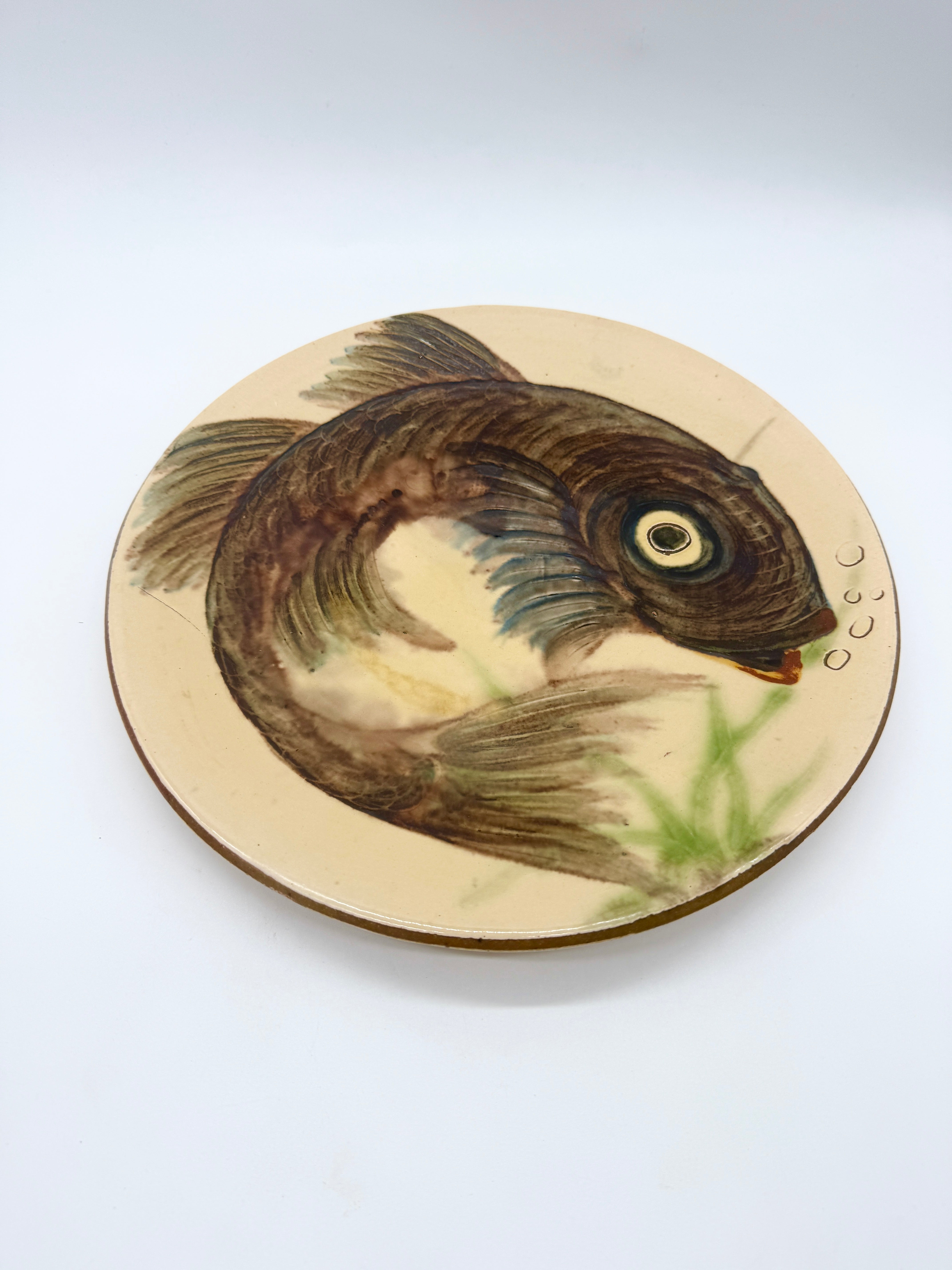 ASSIETTE MURALE "POISSON", PUIGDEMONT, 1960S
