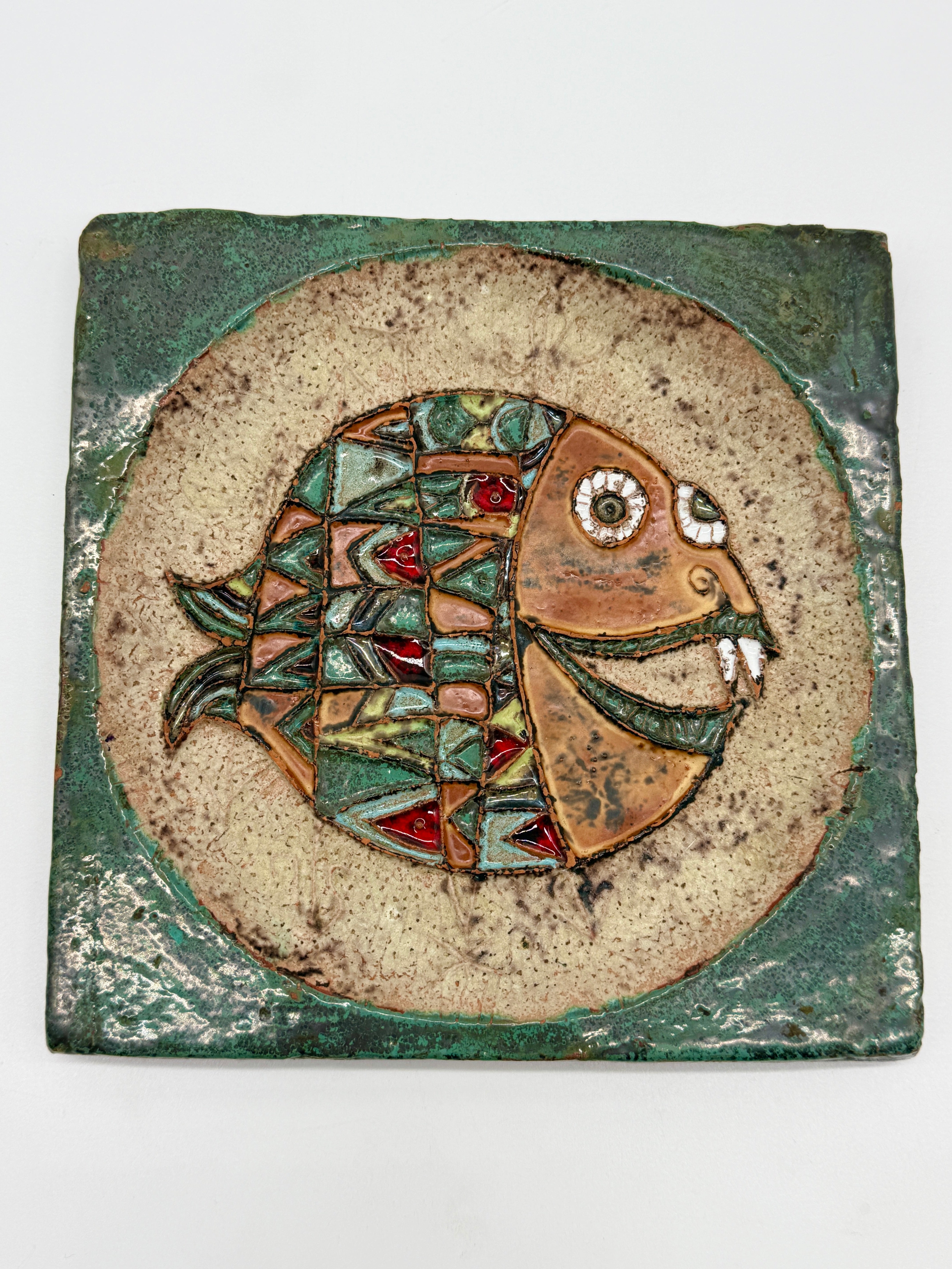 CÉRAMIQUE MURAL "POISSON" – ROLAND ZOBEL, LES CYCLADES 1970S