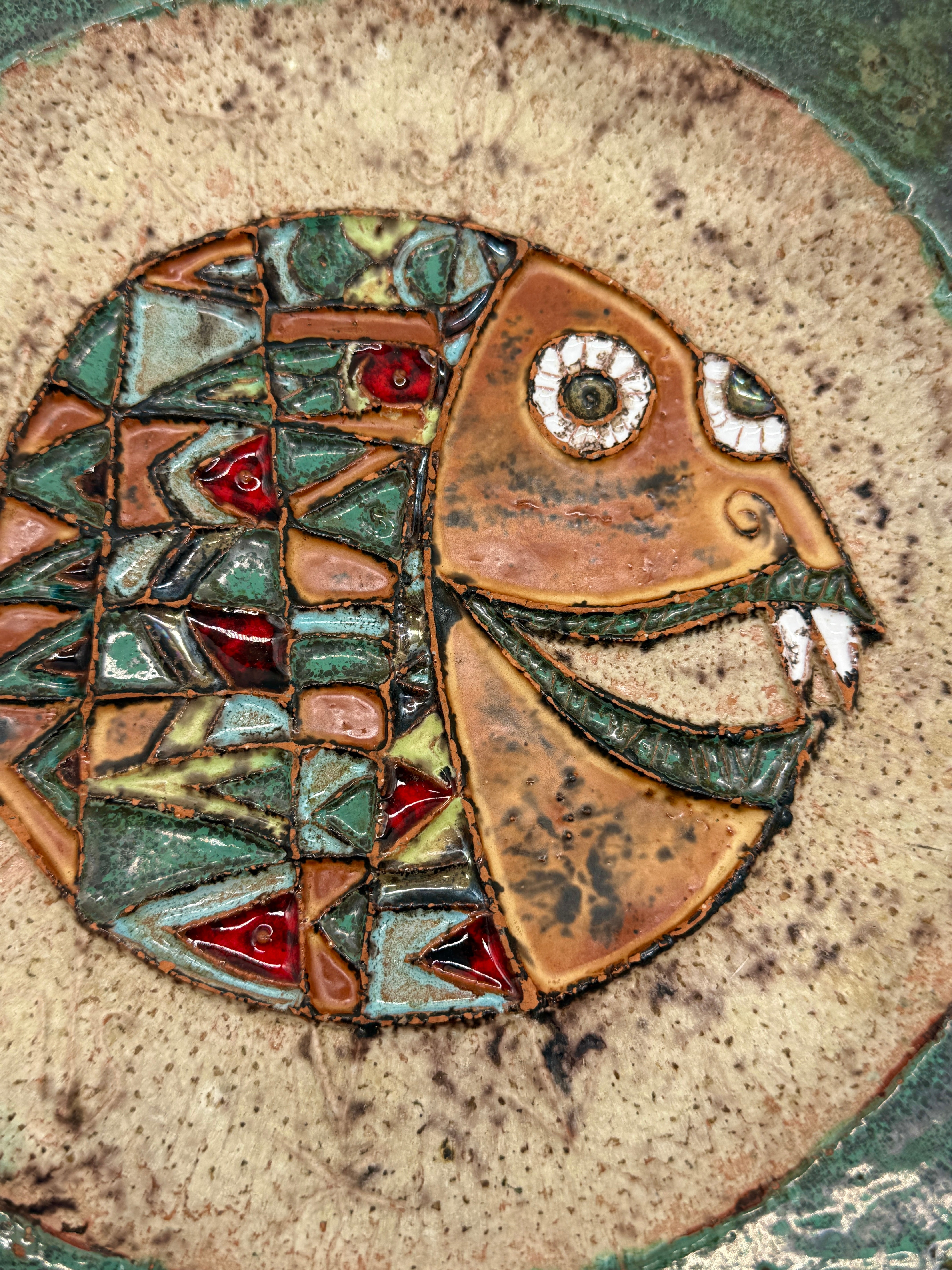 CÉRAMIQUE MURAL "POISSON" – ROLAND ZOBEL, LES CYCLADES 1970S