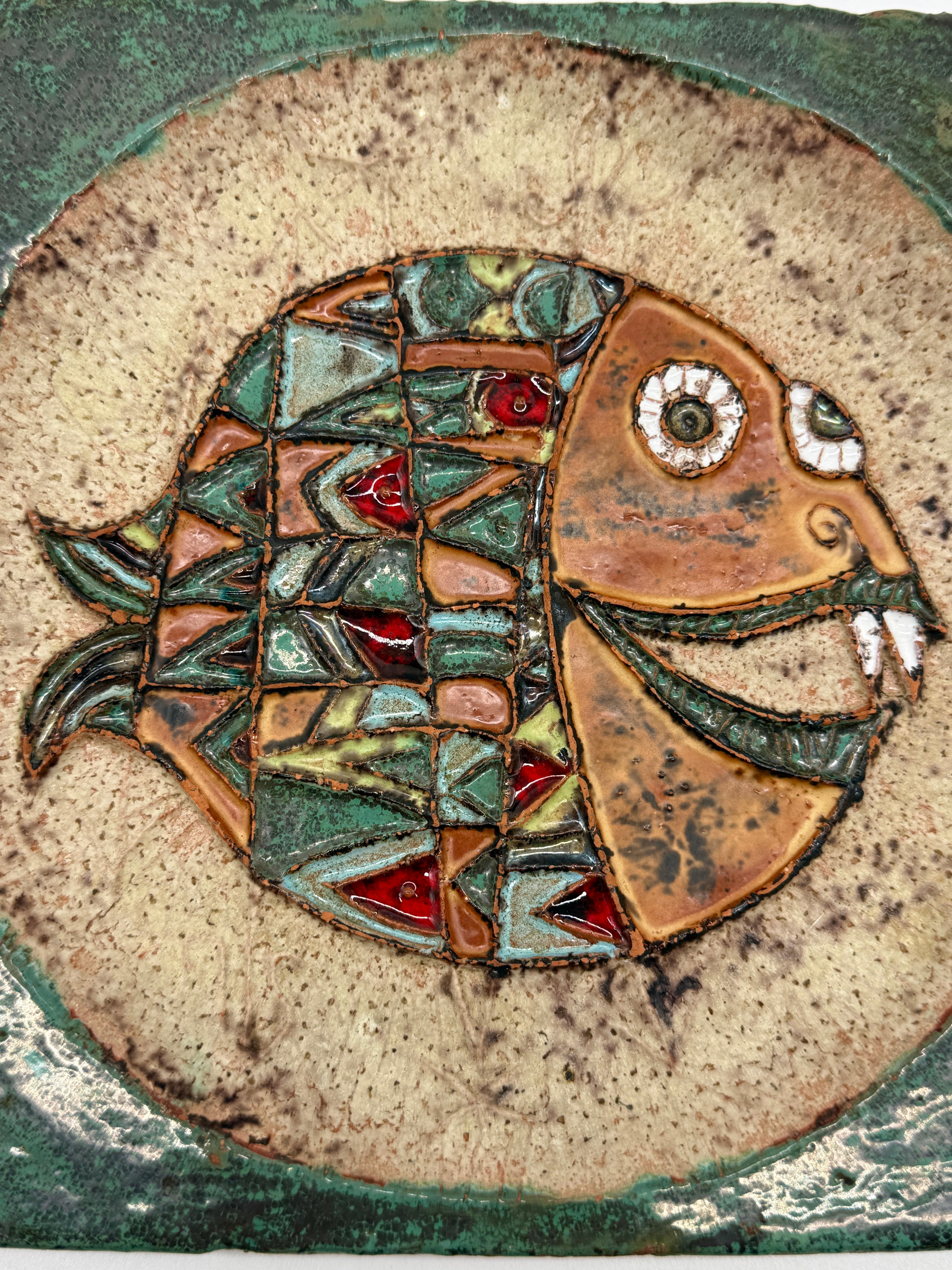 CÉRAMIQUE MURAL "POISSON" – ROLAND ZOBEL, LES CYCLADES 1970S