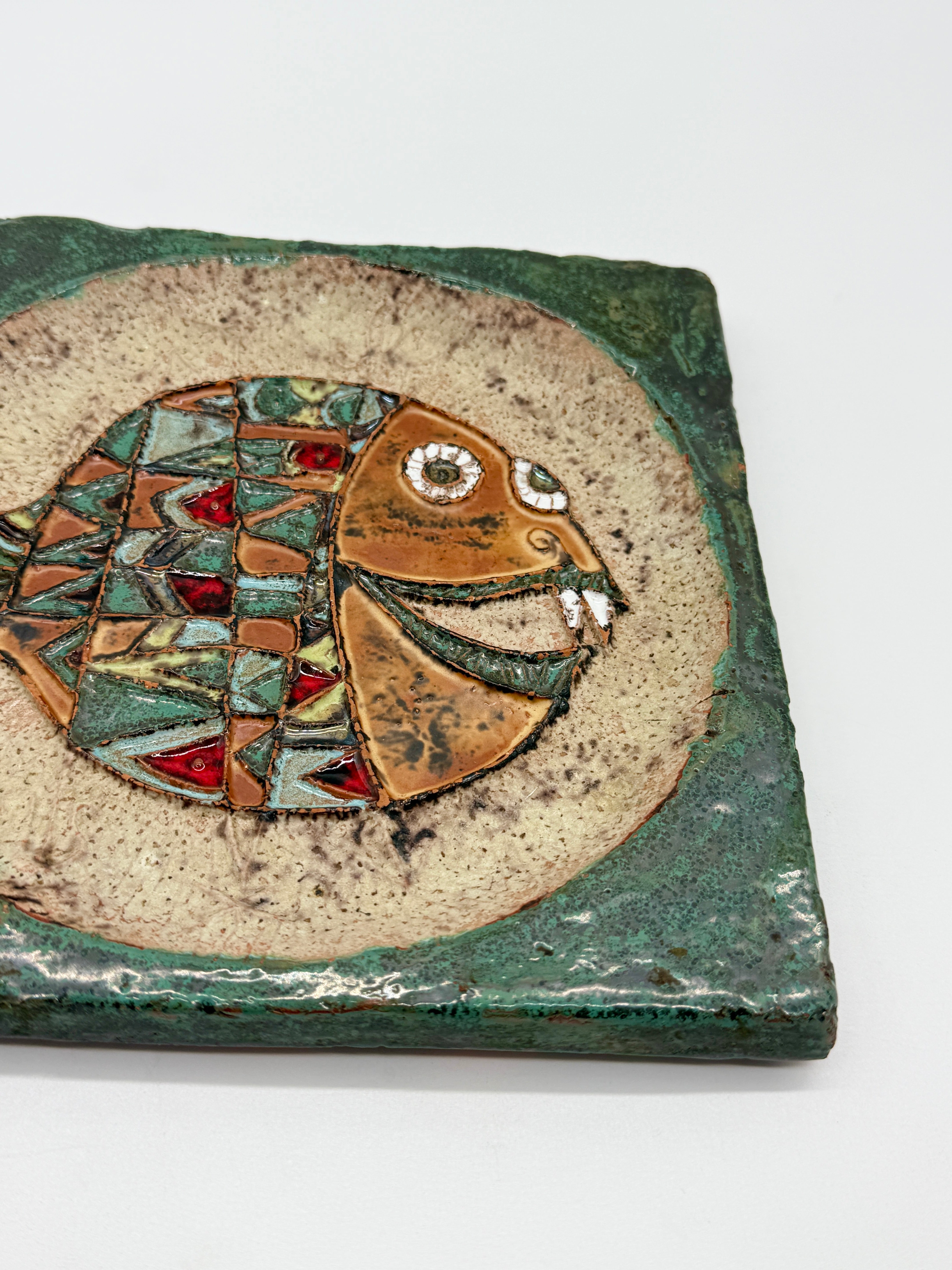 CÉRAMIQUE MURAL "POISSON" – ROLAND ZOBEL, LES CYCLADES 1970S