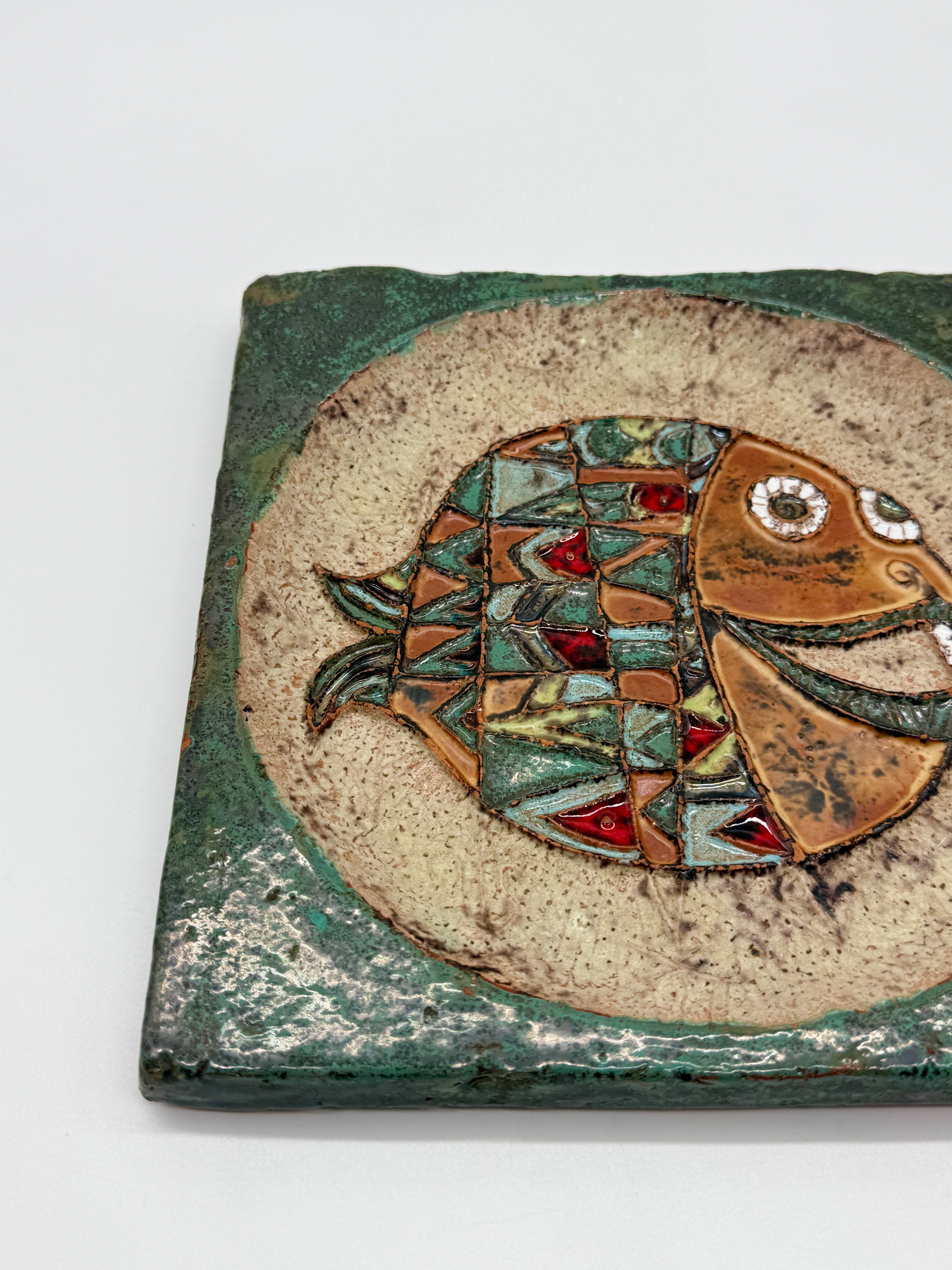 CÉRAMIQUE MURAL "POISSON" – ROLAND ZOBEL, LES CYCLADES 1970S