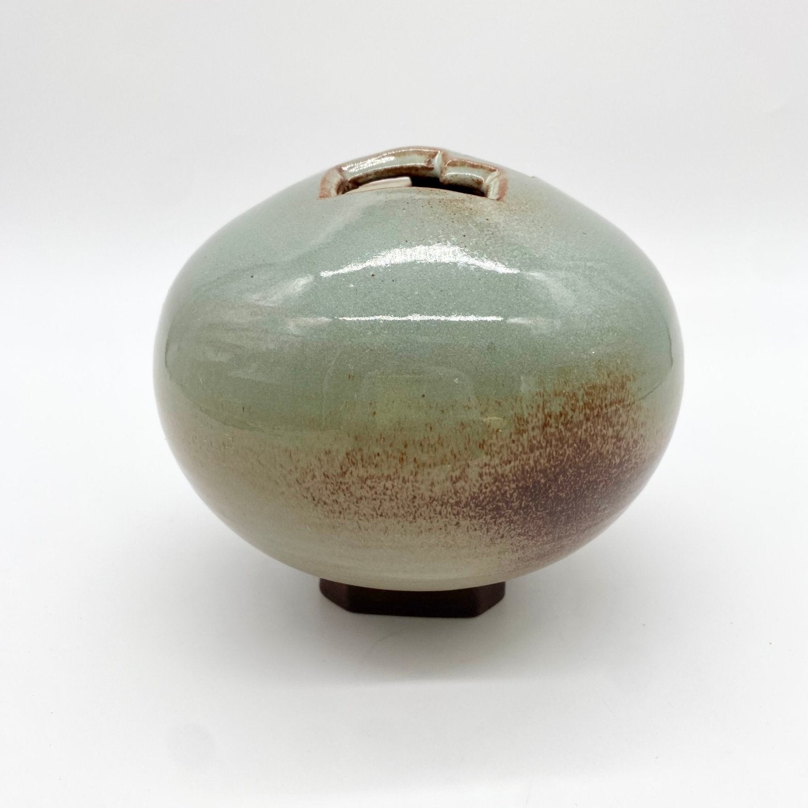 VASE "BOULE" EN GRÈS ÉMAILLÉ, 1970s