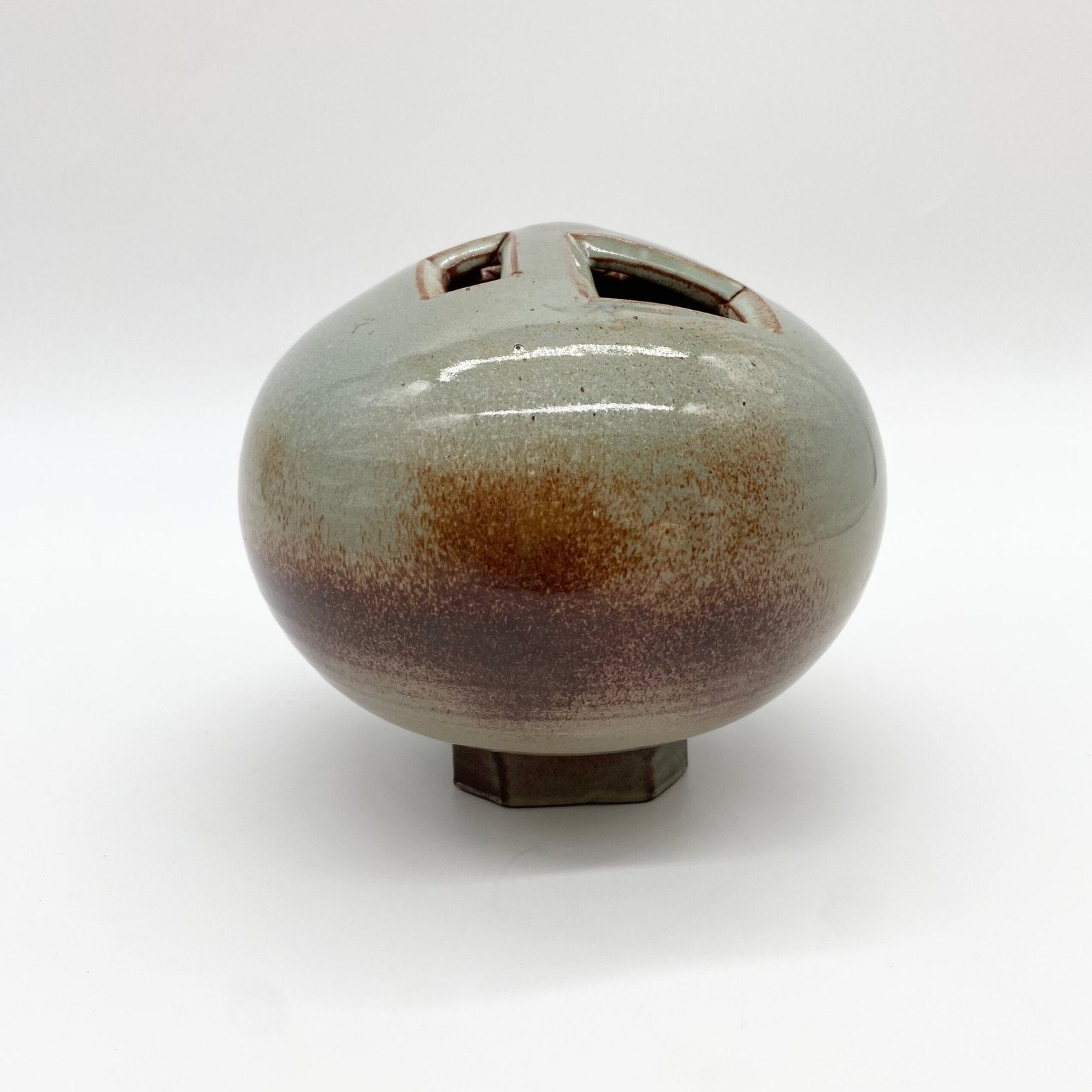VASE "BOULE" EN GRÈS ÉMAILLÉ, 1970s