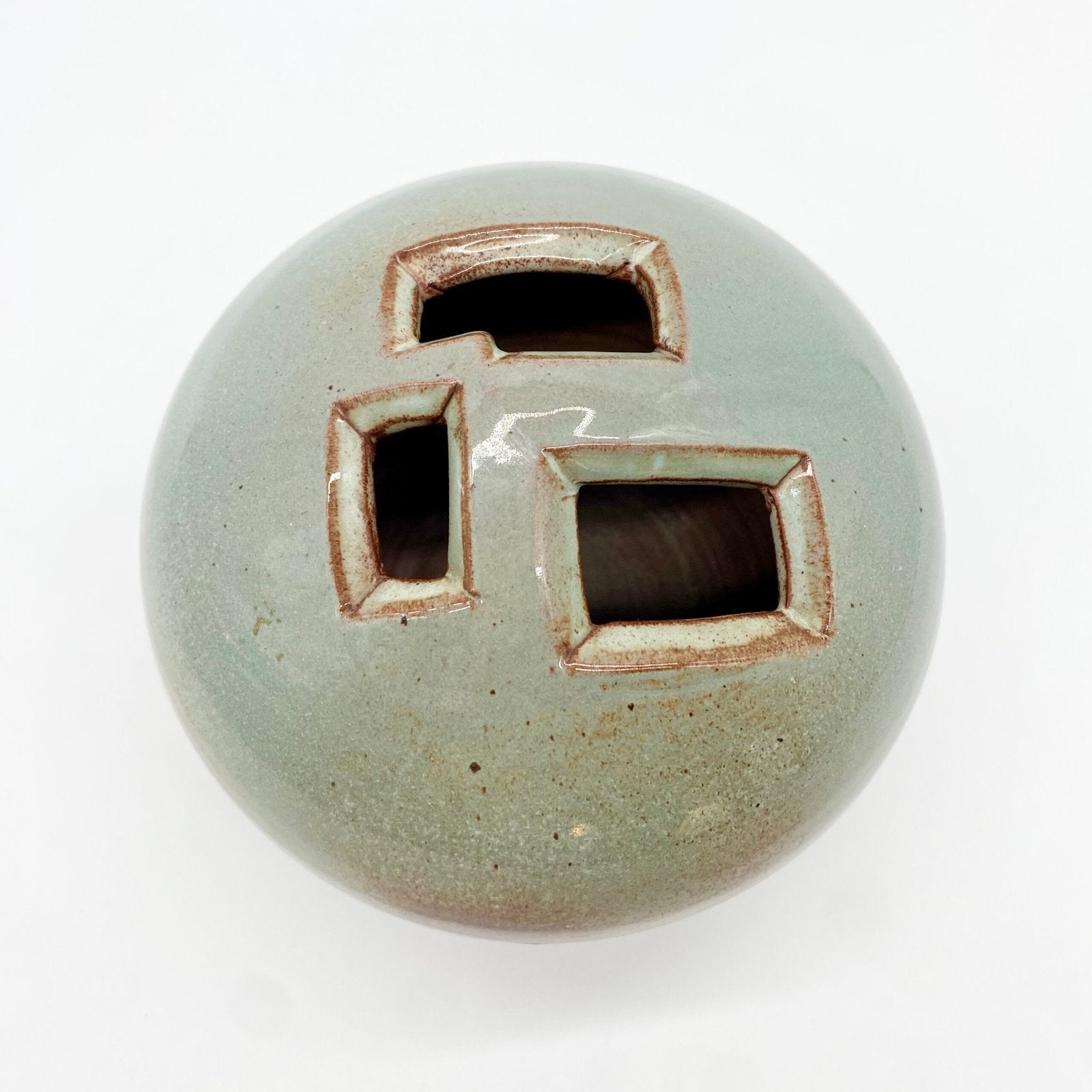 VASE "BOULE" EN GRÈS ÉMAILLÉ, 1970s
