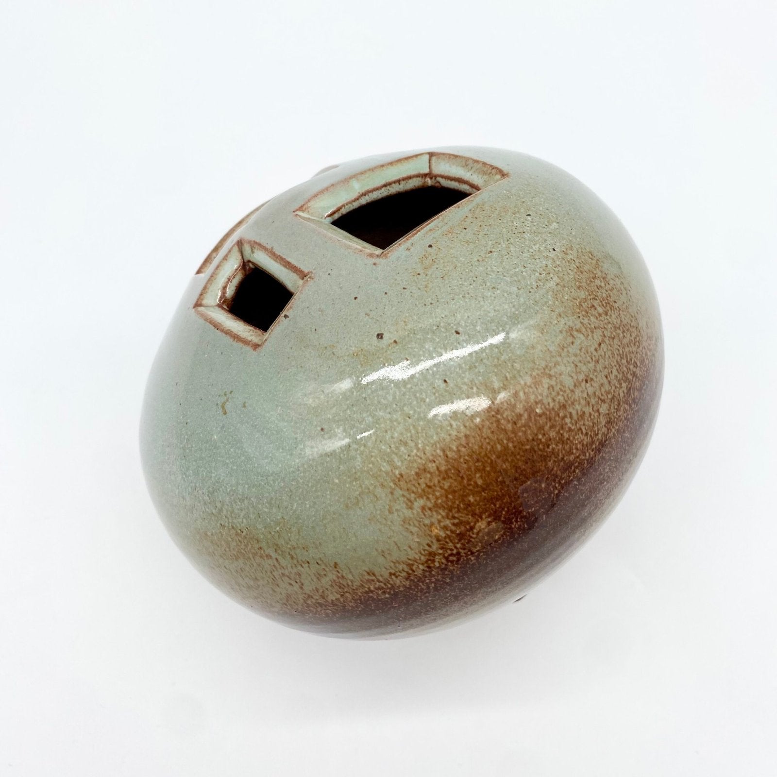 VASE "BOULE" EN GRÈS ÉMAILLÉ, 1970s