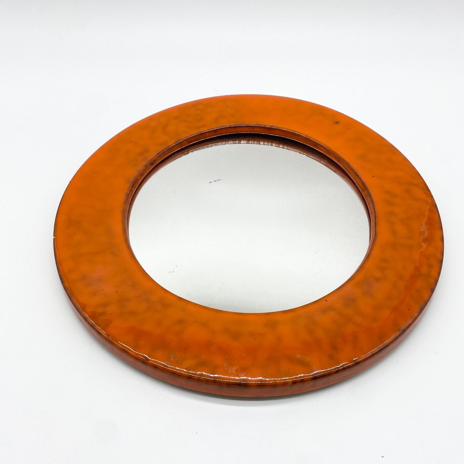 MIROIR CÉRAMIQUE GLAÇURE "ORANGE", 1960s