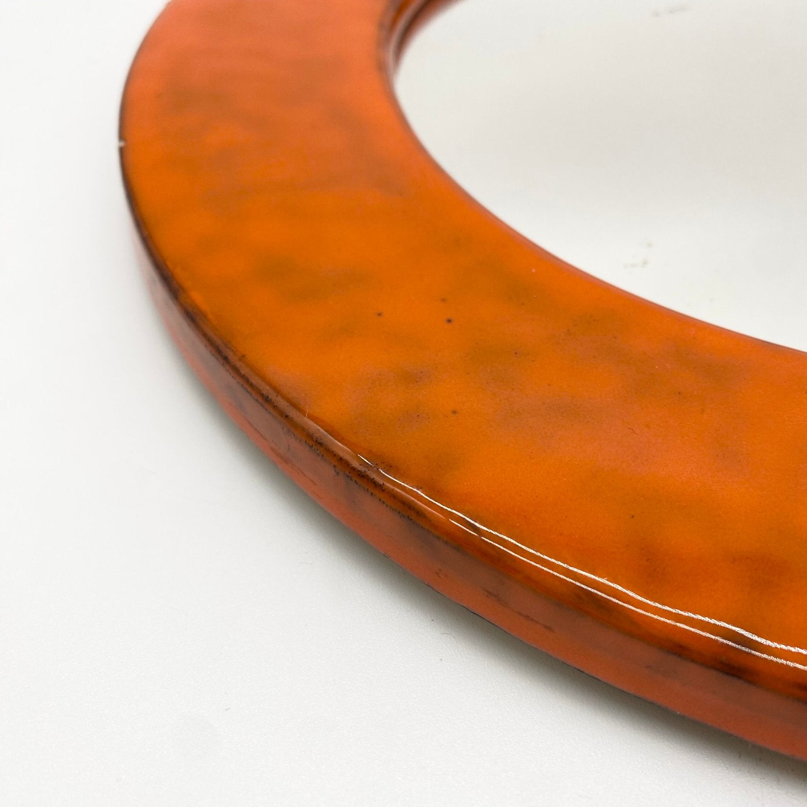 MIROIR CÉRAMIQUE GLAÇURE "ORANGE", 1960s
