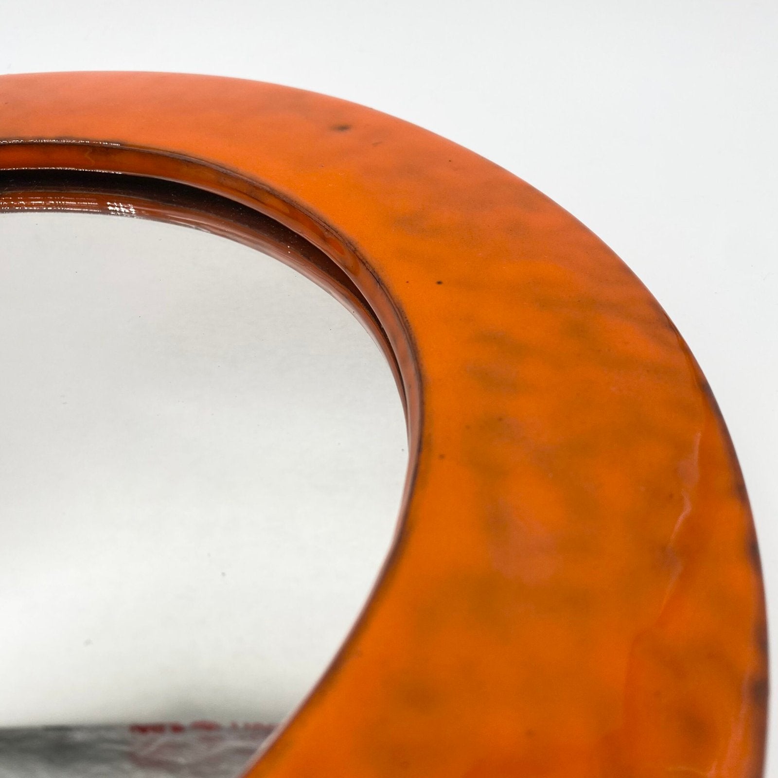 MIROIR CÉRAMIQUE GLAÇURE "ORANGE", 1960s