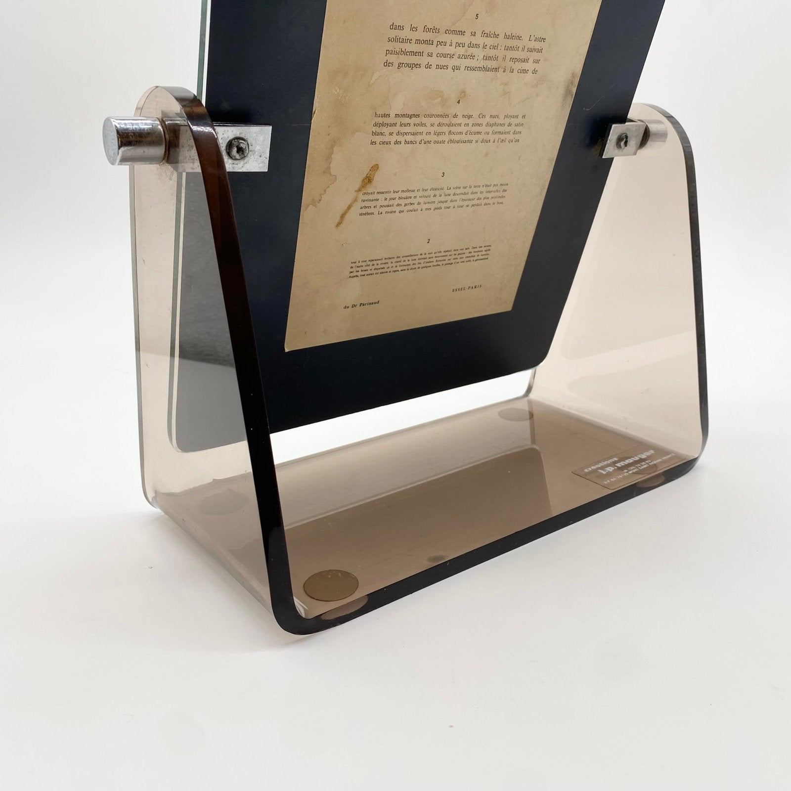 MIROIR PLEXI FUMÉ — CRÉATION J.P. MAUGER, 1970s