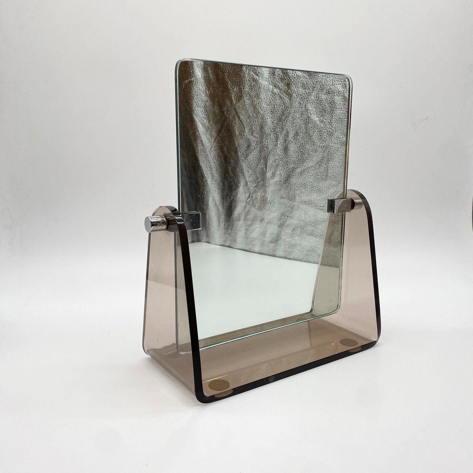 MIROIR PLEXI FUMÉ — CRÉATION J.P. MAUGER, 1970s