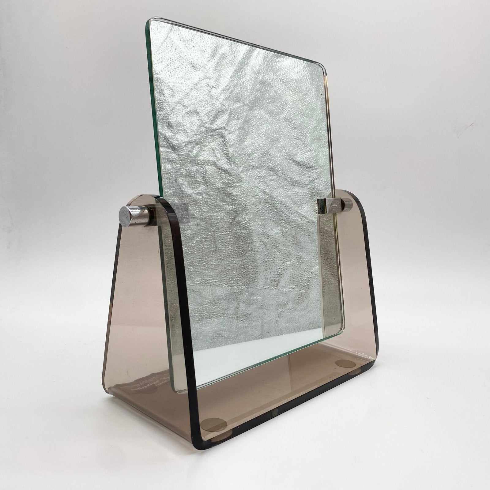 MIROIR PLEXI FUMÉ — CRÉATION J.P. MAUGER, 1970s