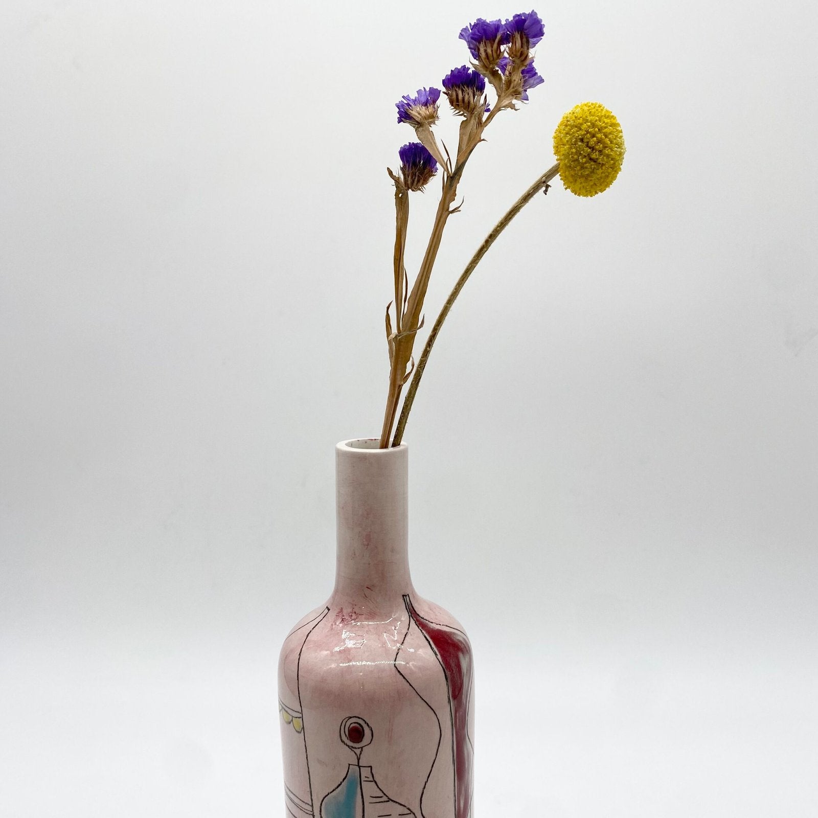 VASE "BOUTEILLE" CÉRAMIQUE, PRATO ITALY 1960s