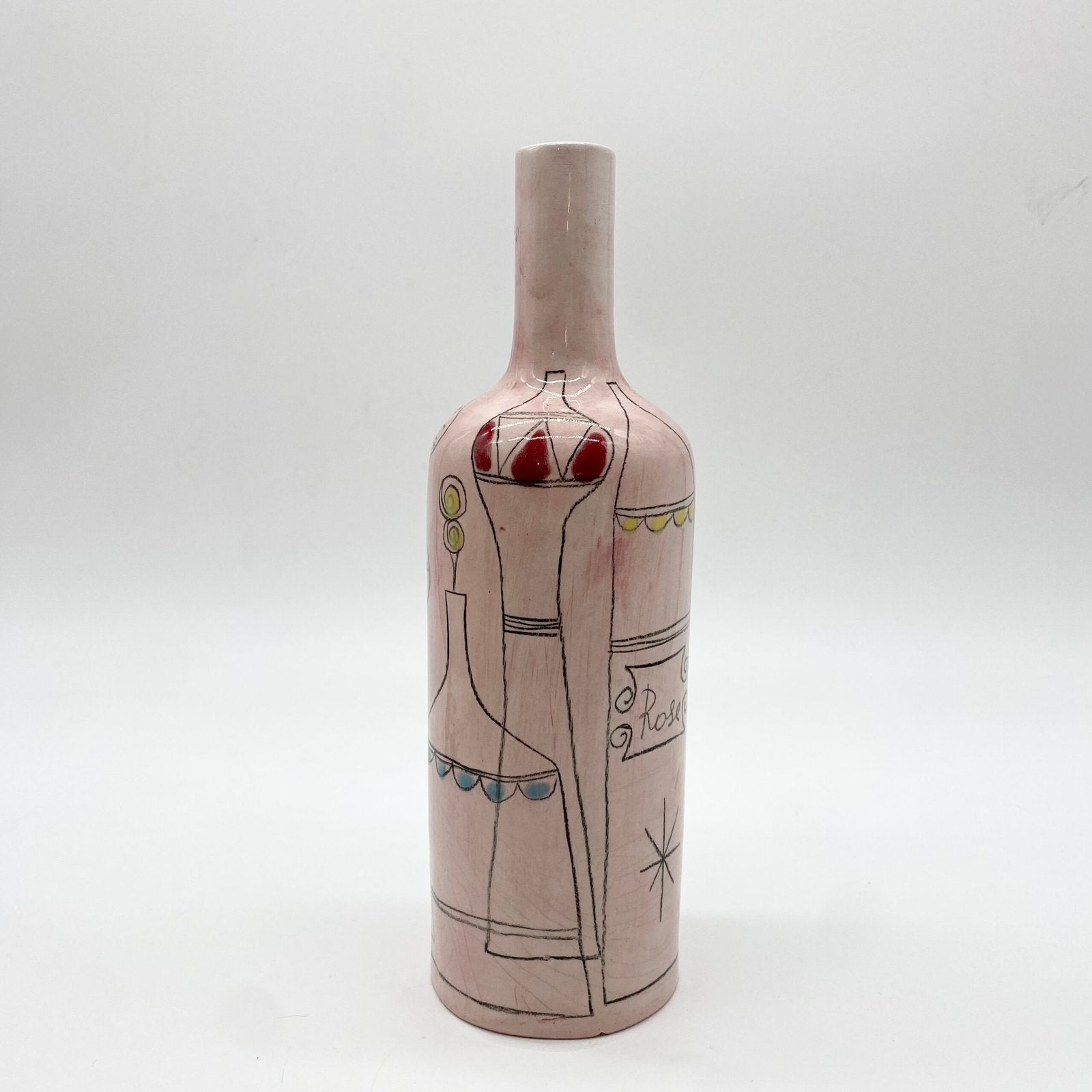 VASE "BOUTEILLE" CÉRAMIQUE, PRATO ITALY 1960s