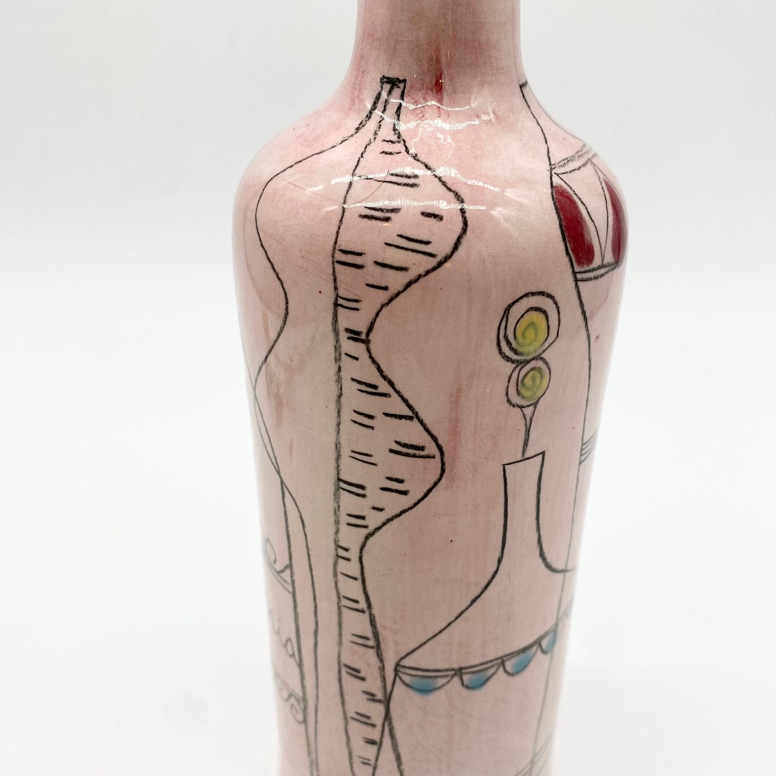 VASE "BOUTEILLE" CÉRAMIQUE, PRATO ITALY 1960s