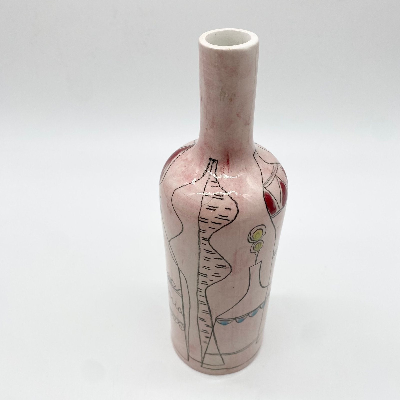VASE "BOUTEILLE" CÉRAMIQUE, PRATO ITALY 1960s
