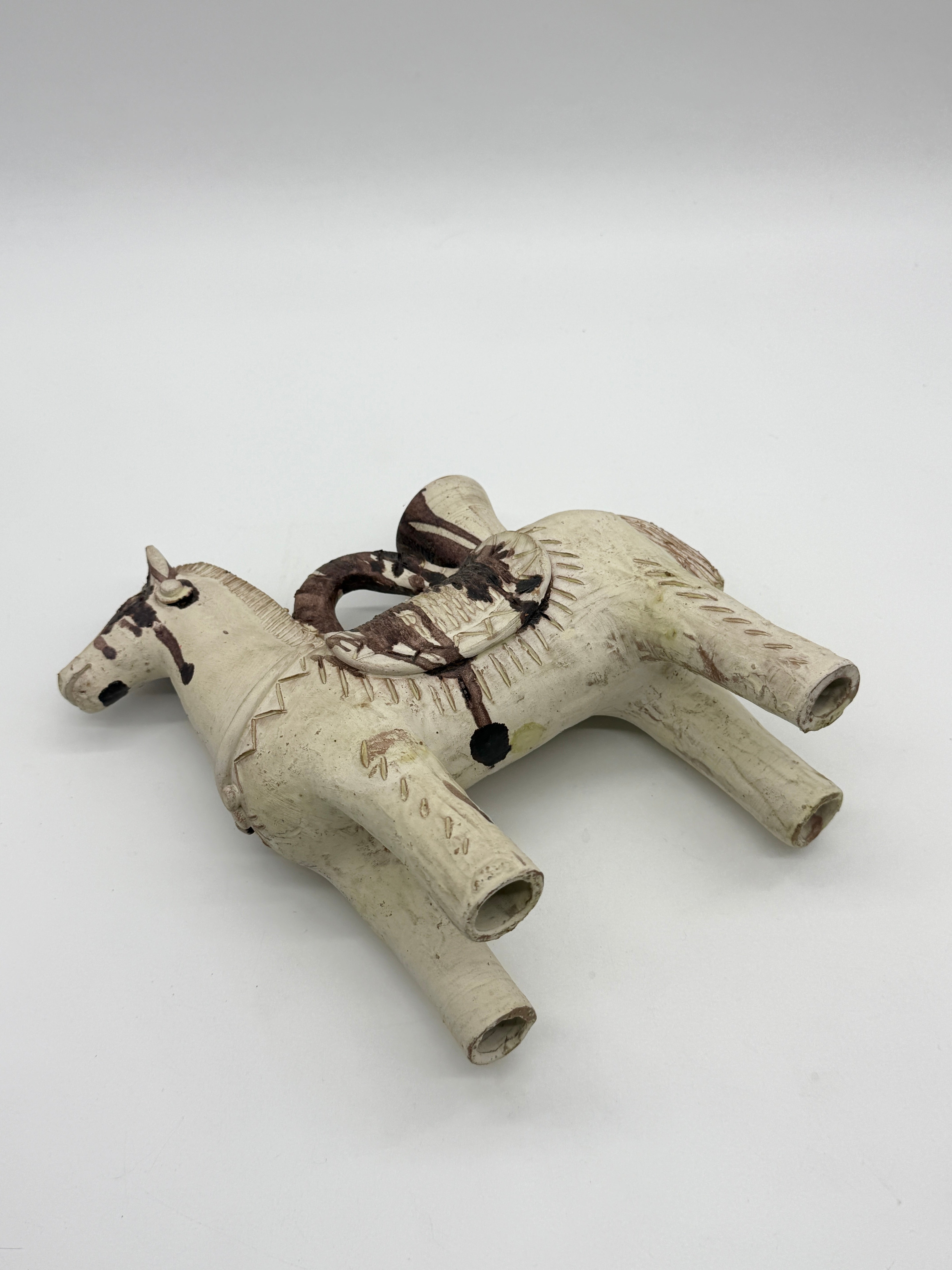 CHEVAL BOUGEOIR EN CÉRAMIQUE ARTISANALE SARDE, 1960s