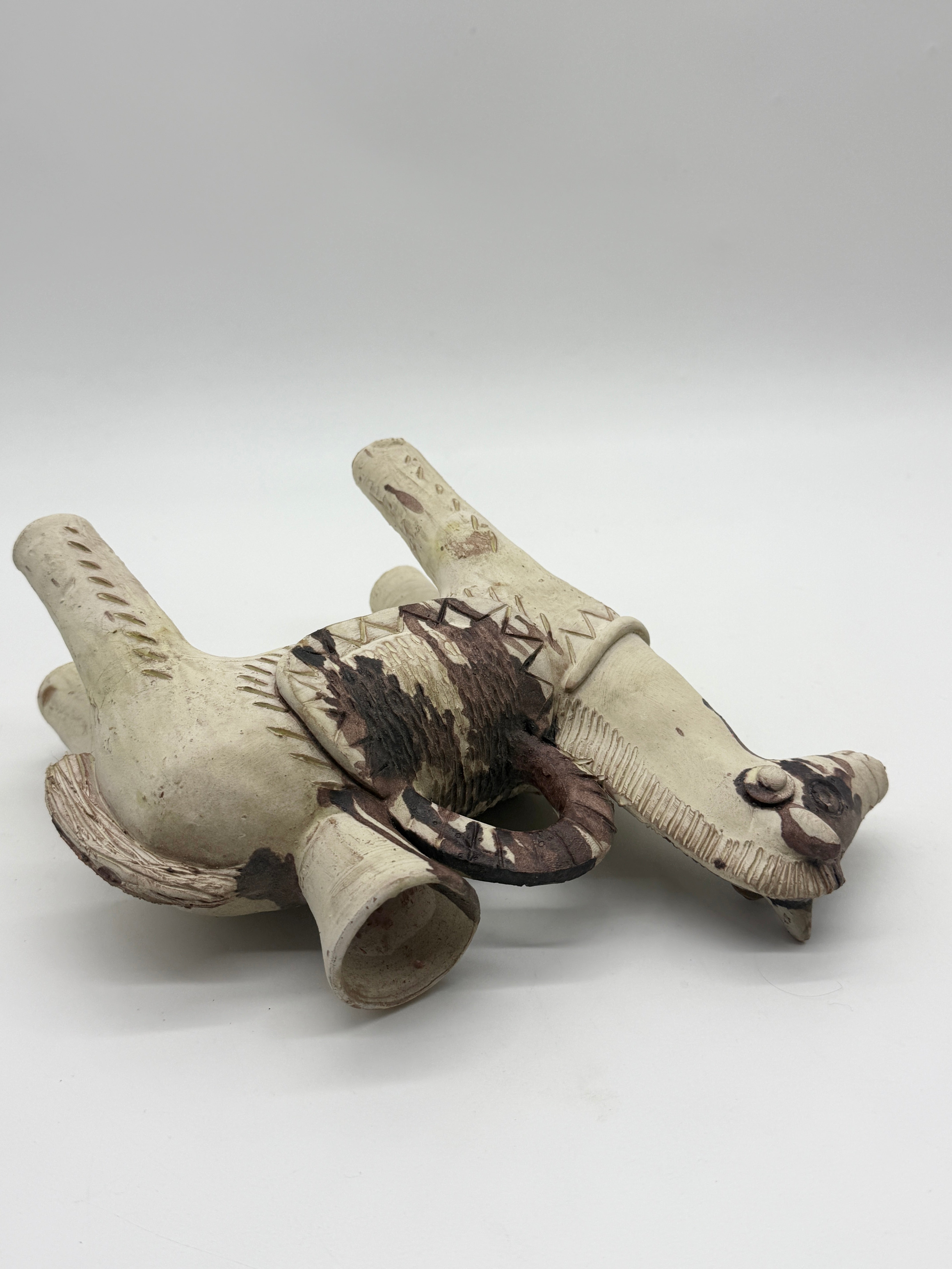 CHEVAL BOUGEOIR EN CÉRAMIQUE ARTISANALE SARDE, 1960s