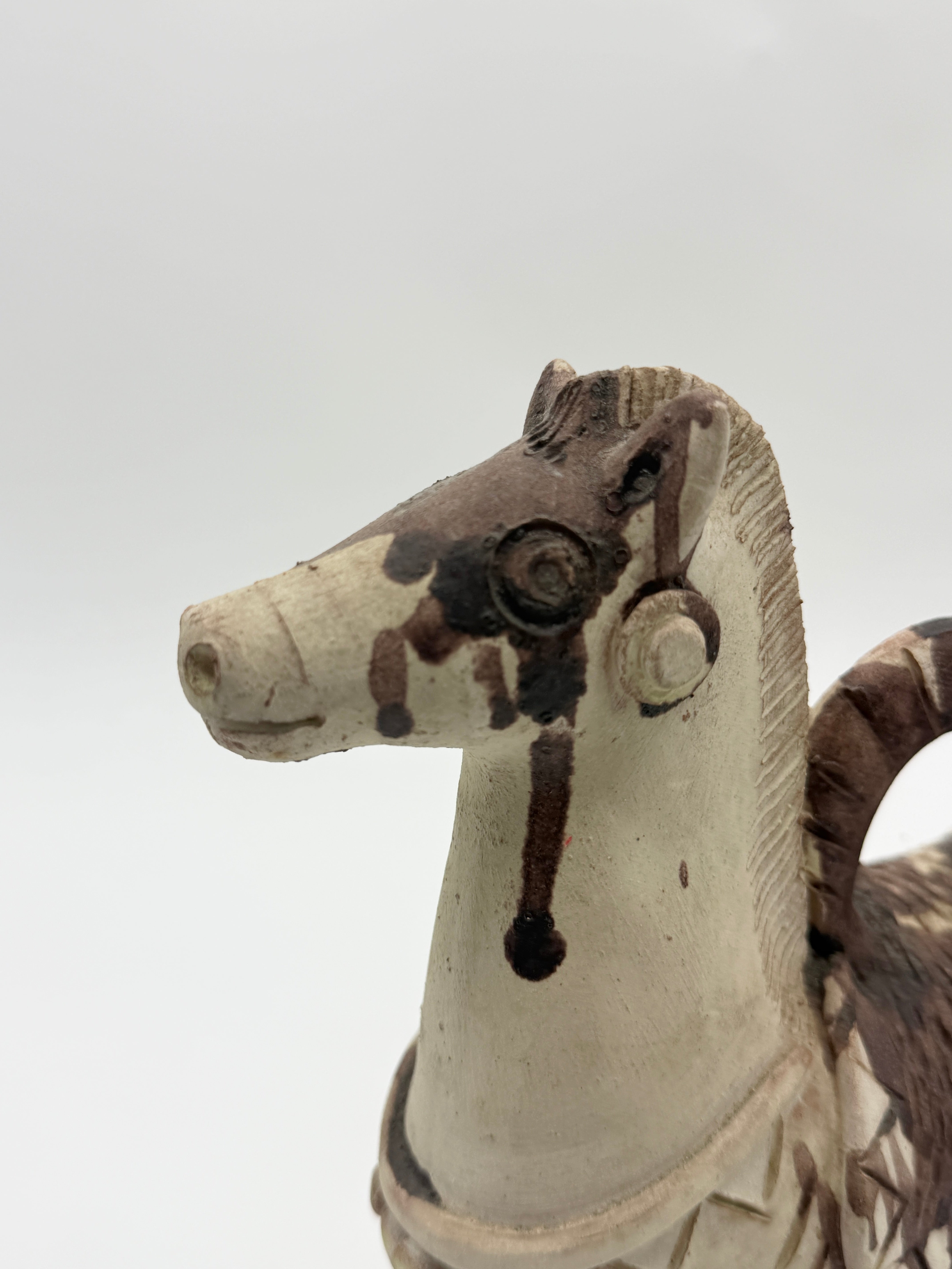 CHEVAL BOUGEOIR EN CÉRAMIQUE ARTISANALE SARDE, 1960s