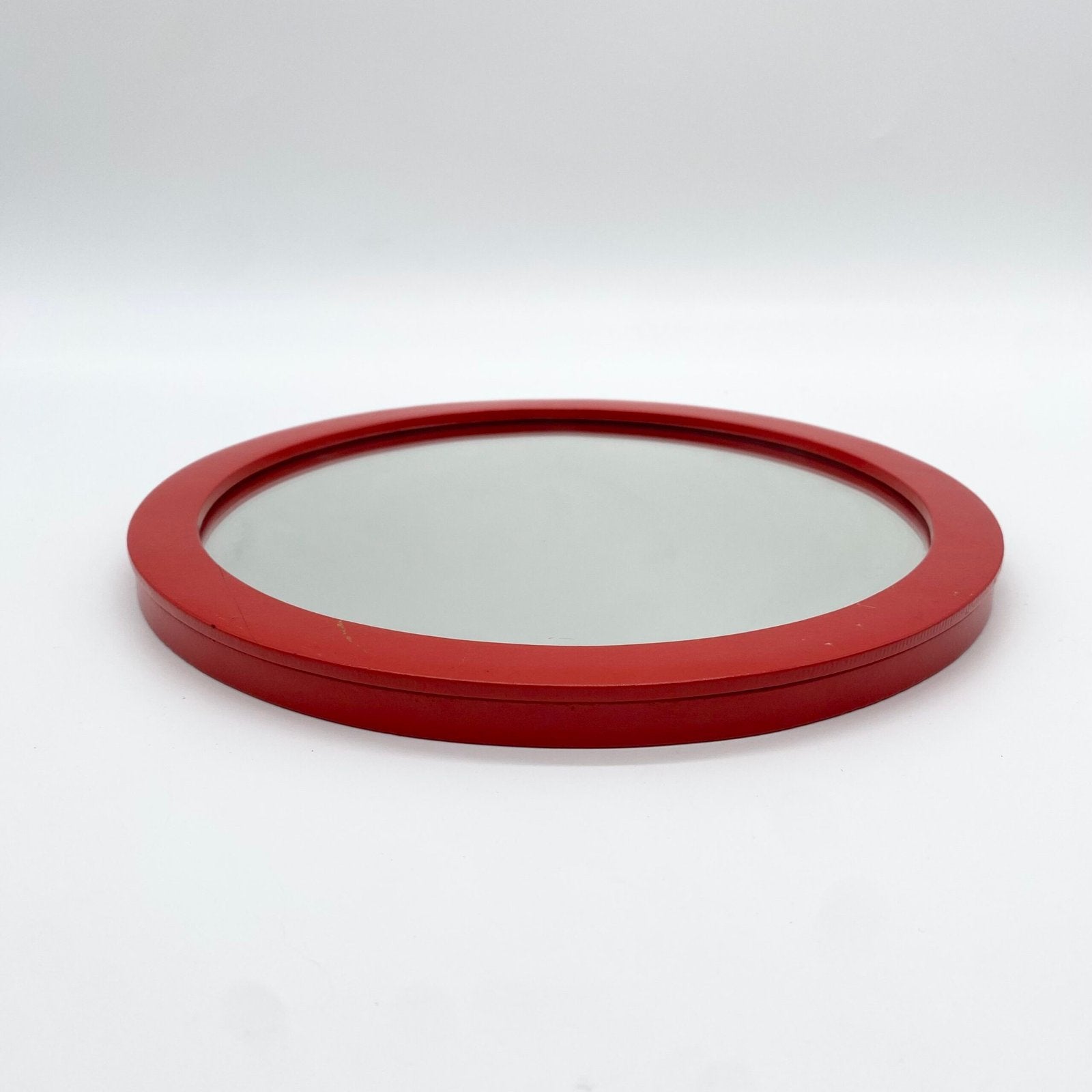 MIROIR CERCLE - MÉTAL LAQUÉ ROUGE