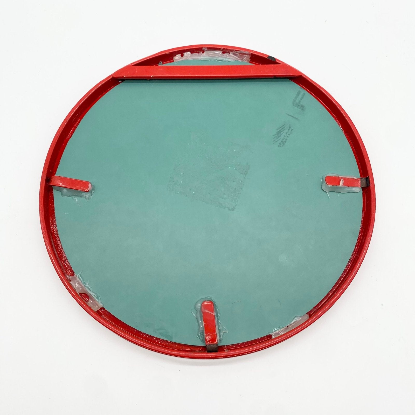 MIROIR CERCLE - MÉTAL LAQUÉ ROUGE