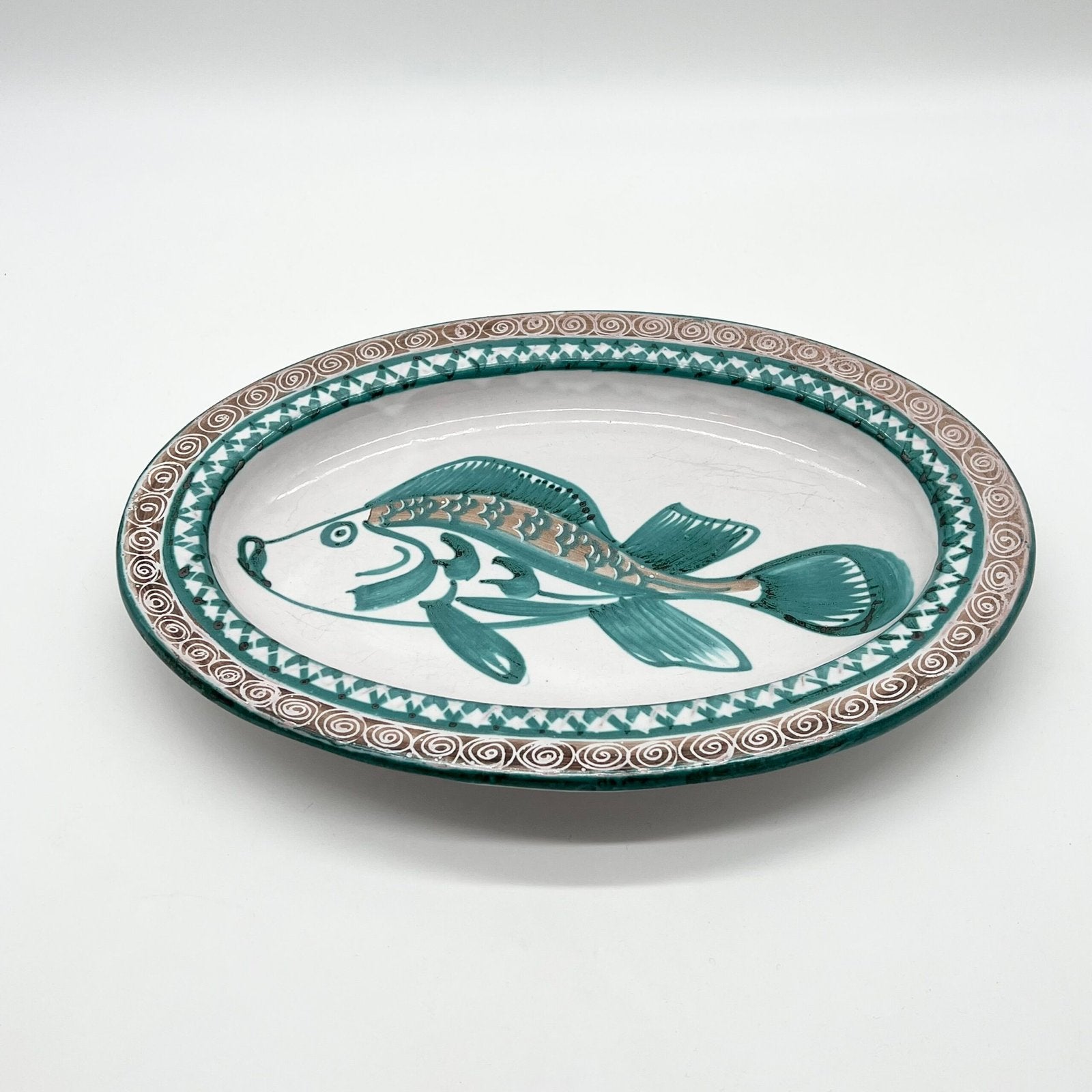 PLAT OVALE ROBERT PICAULT – MOTIF POISSON, 1950