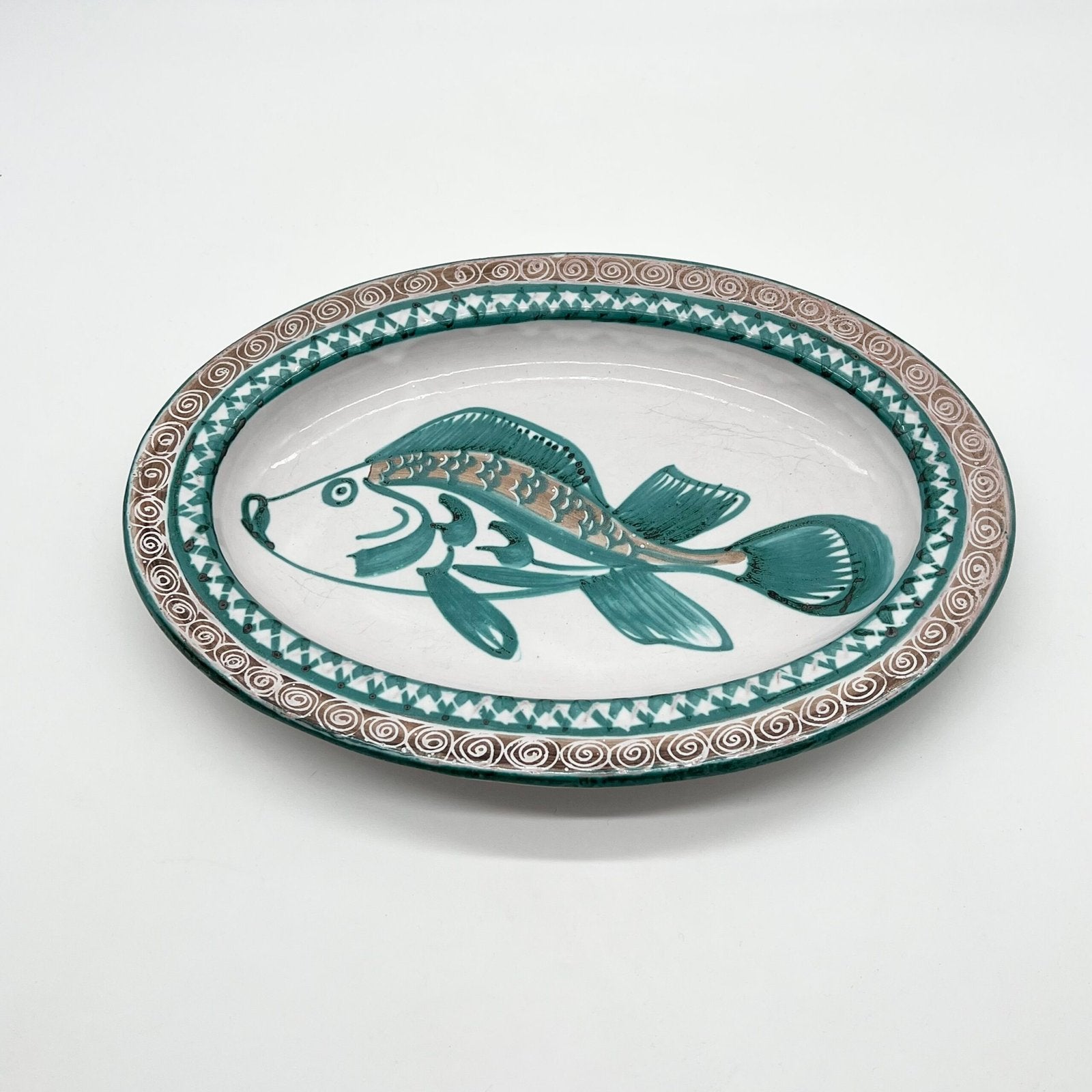 PLAT OVALE ROBERT PICAULT – MOTIF POISSON, 1950