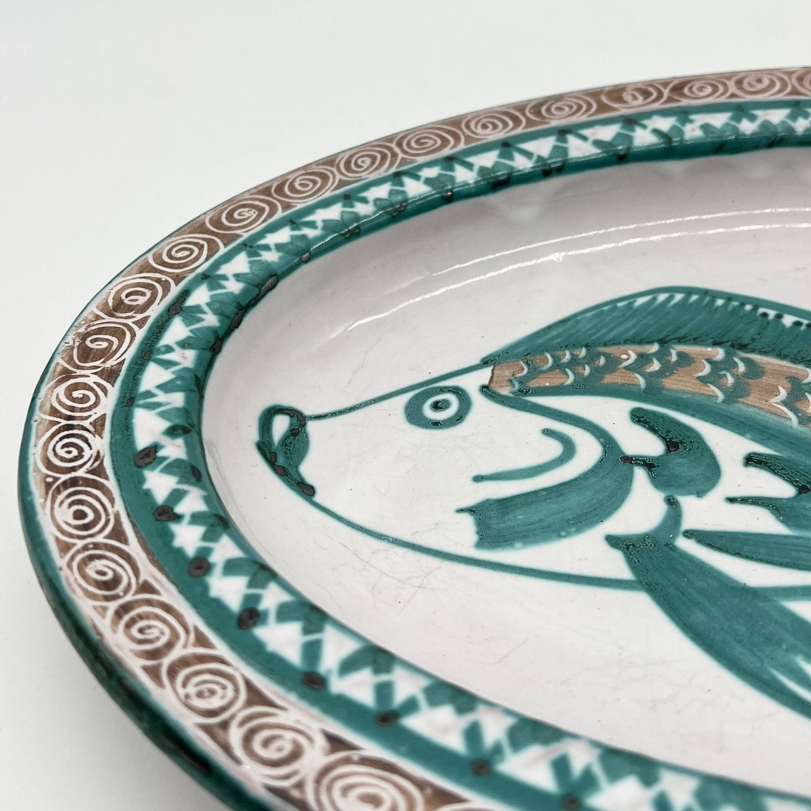 PLAT OVALE ROBERT PICAULT – MOTIF POISSON, 1950