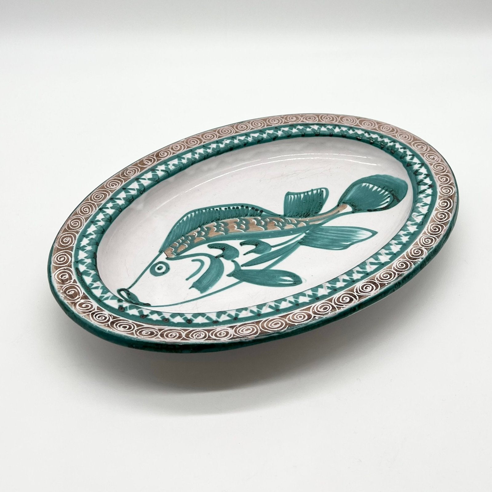 PLAT OVALE ROBERT PICAULT – MOTIF POISSON, 1950