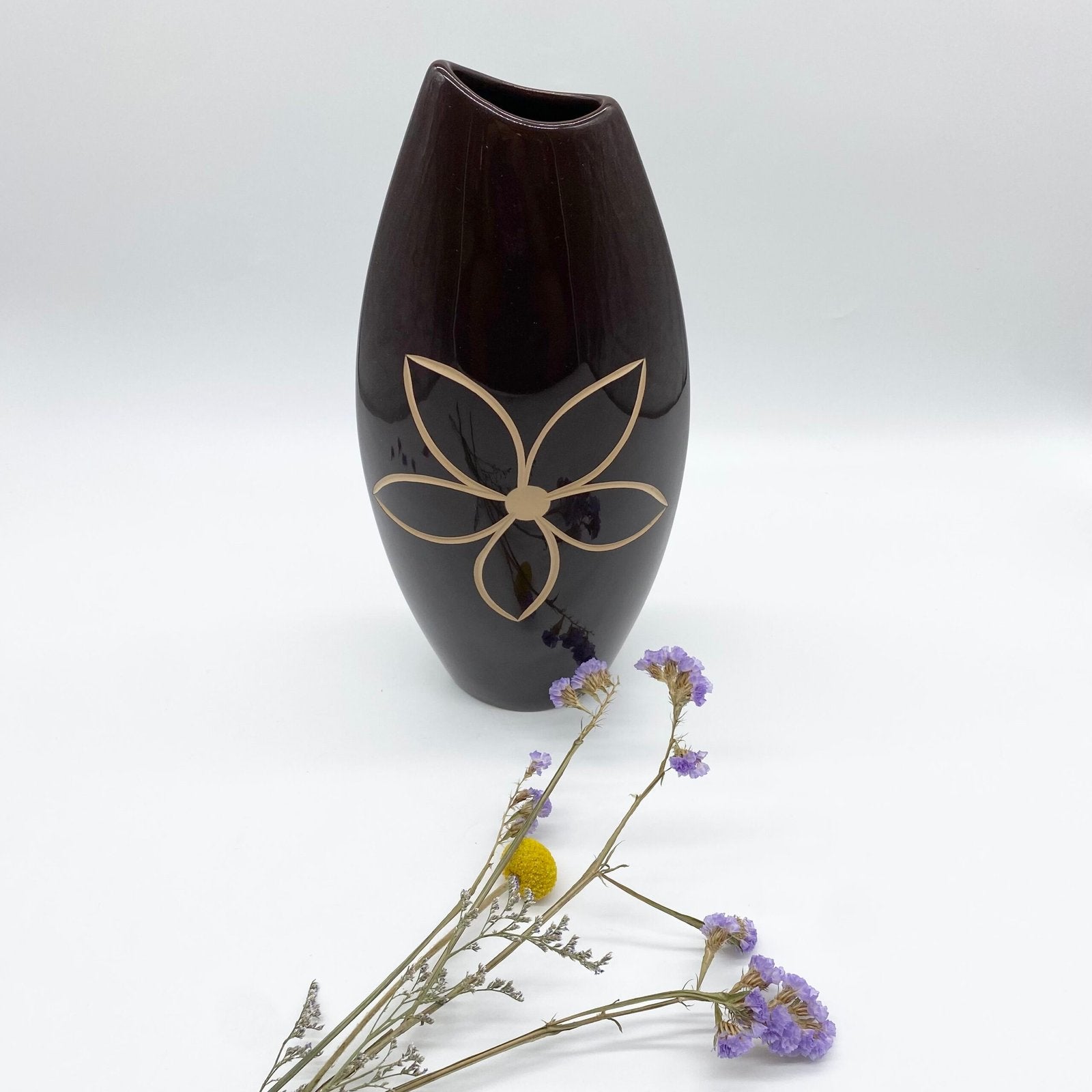 VASE "FLEUR" / CÉRAMIQUE ÉMAILLÉE – 1970s