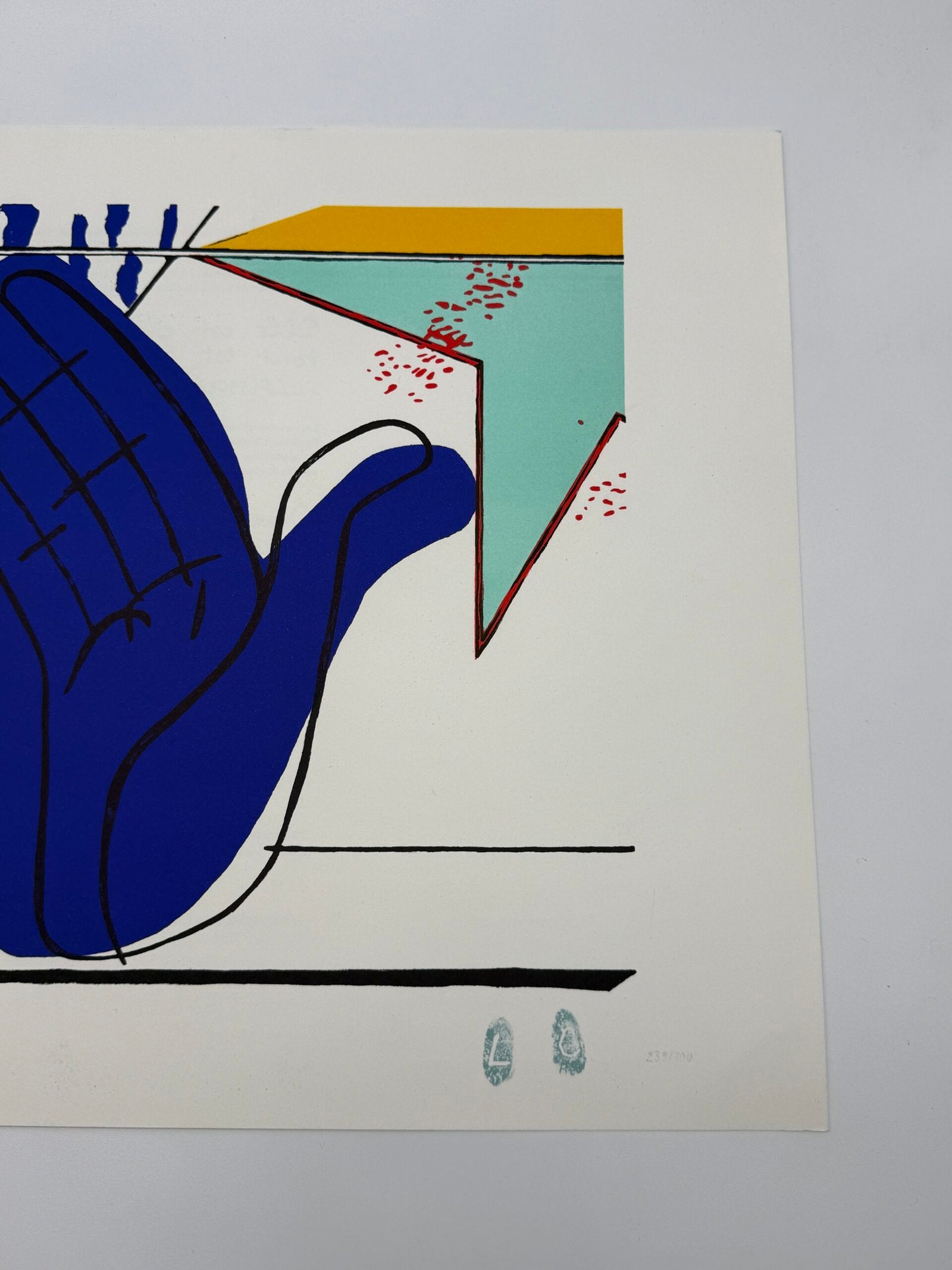 LA MAIN BLEUE — LITHOGRAPHIE D’APRÈS LE CORBUSIER (239/700 IDEM PARIS)
