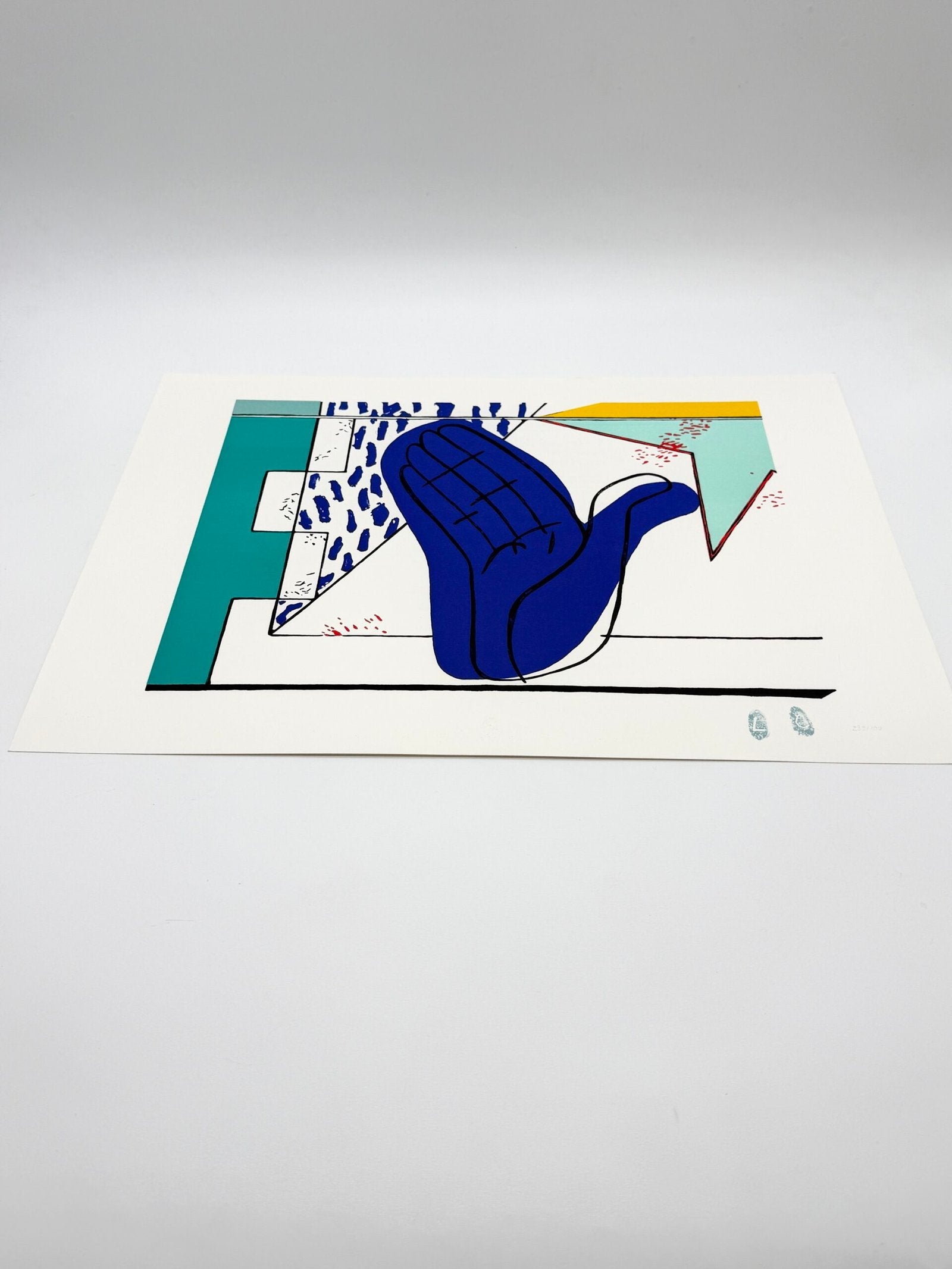 LA MAIN BLEUE — LITHOGRAPHIE D’APRÈS LE CORBUSIER (239/700 IDEM PARIS)