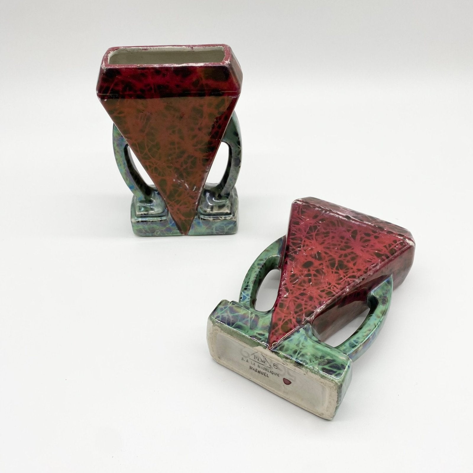 PAIRE DE VASES ART DÉCO – "MAJOLIQUE WASMÜEL", 1930s
