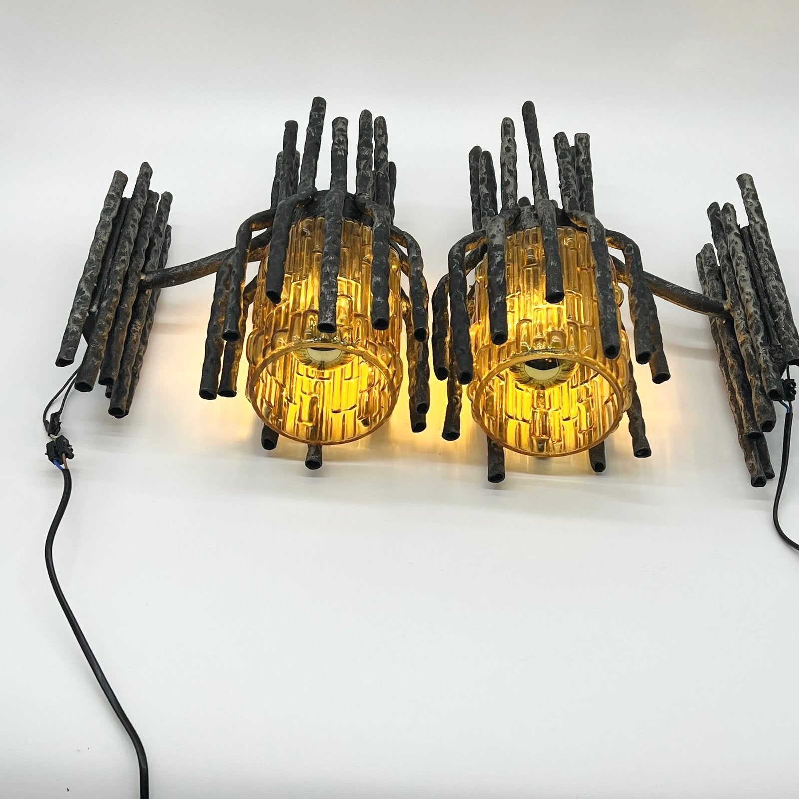 PAIRE D’APPLIQUES BRUTALISTES PAR "MARCELLO FANTONI", 1960s