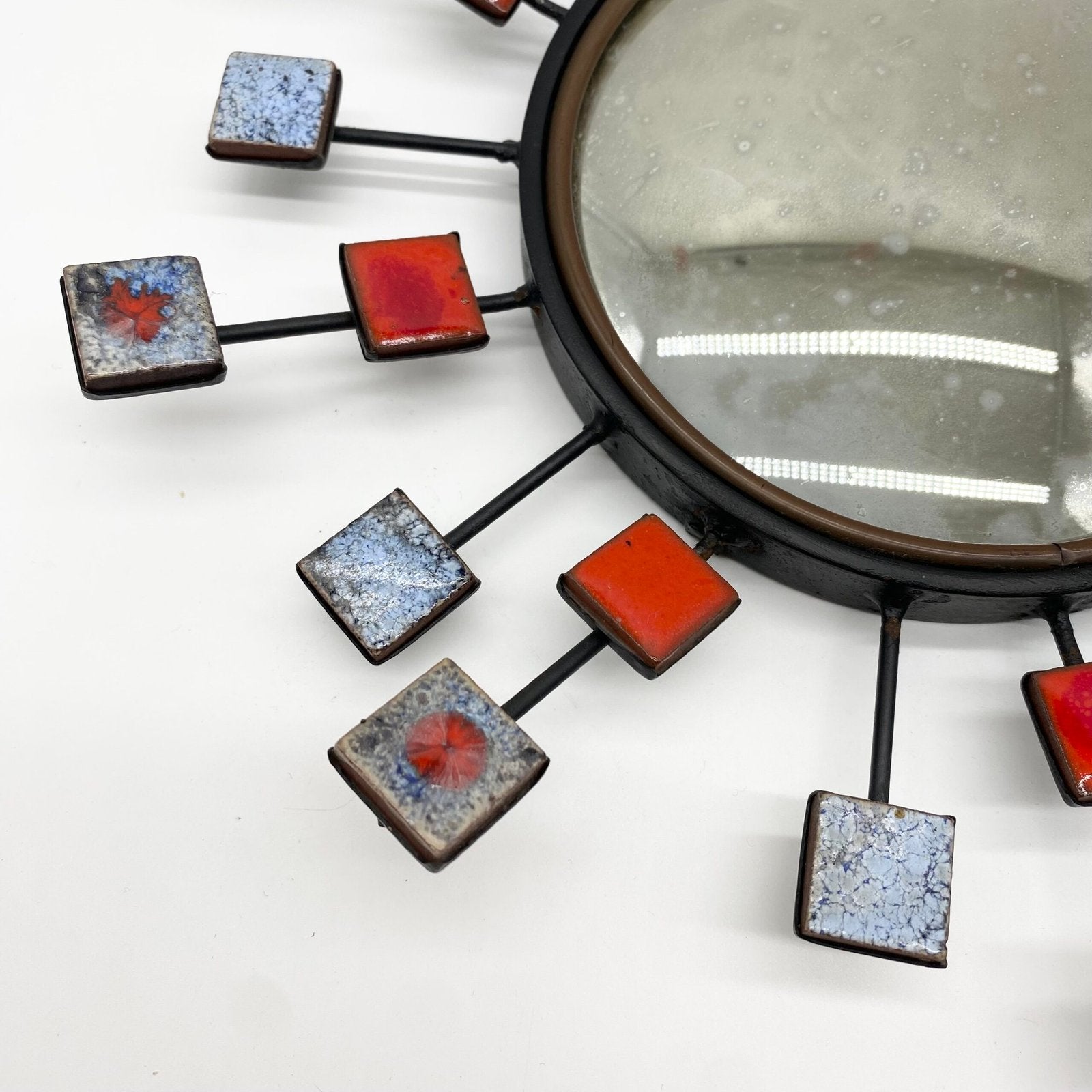 MIROIR "SOLEIL" SIGNÉ GÉO DUVIVIER, 1950-60s