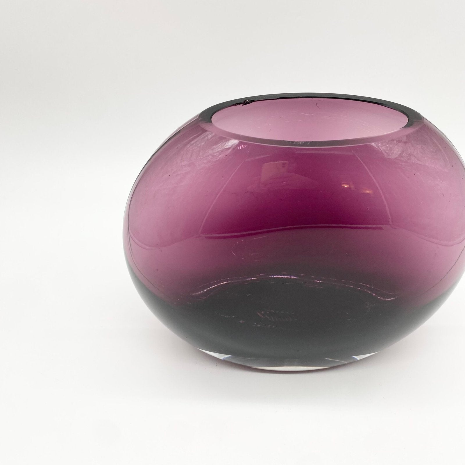 VASE "VIOLET SPHERE " VERRE — 1980s